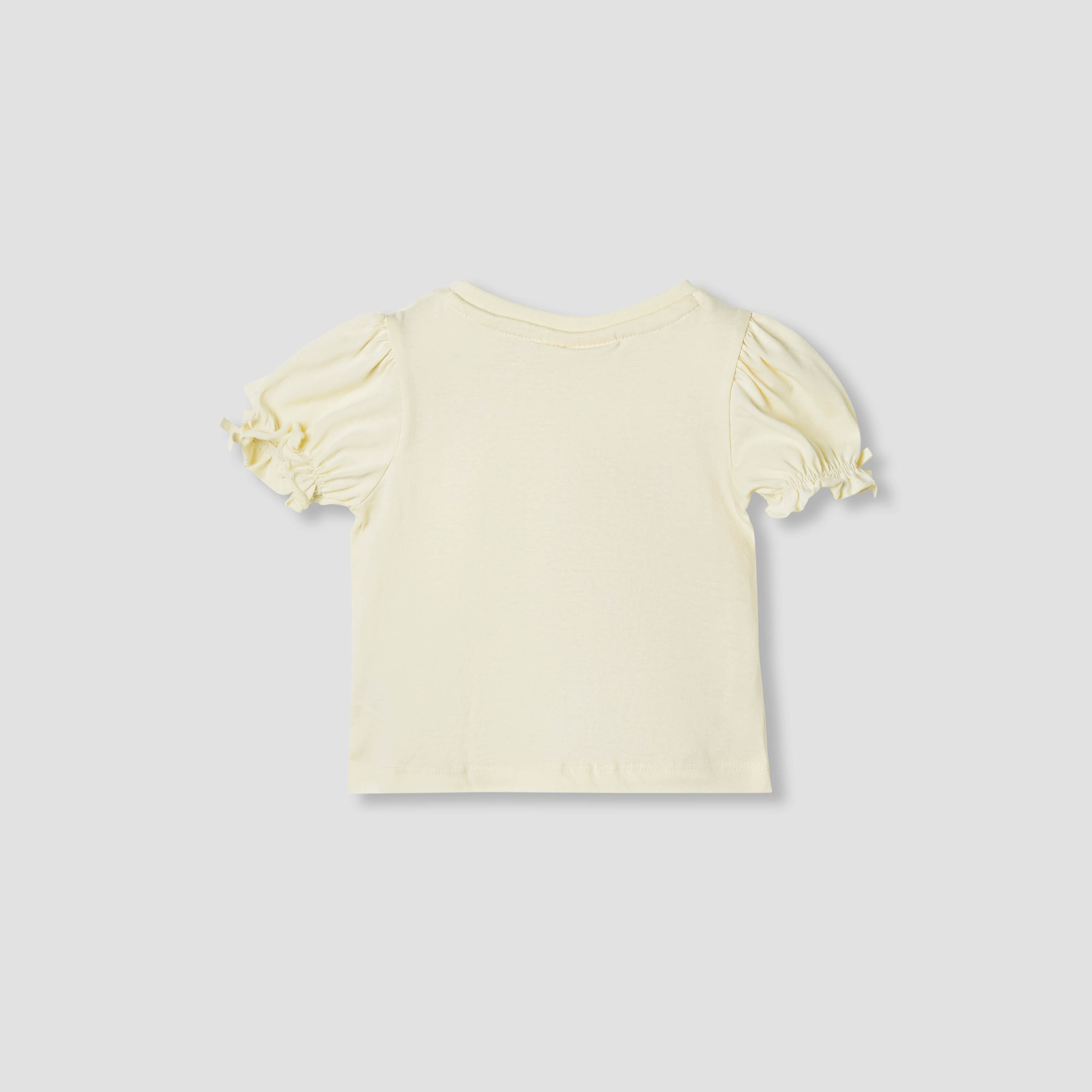 Juniors Printed T-shirt with Puff Sleeves-baby-girls-clothing-tshirts-image-2