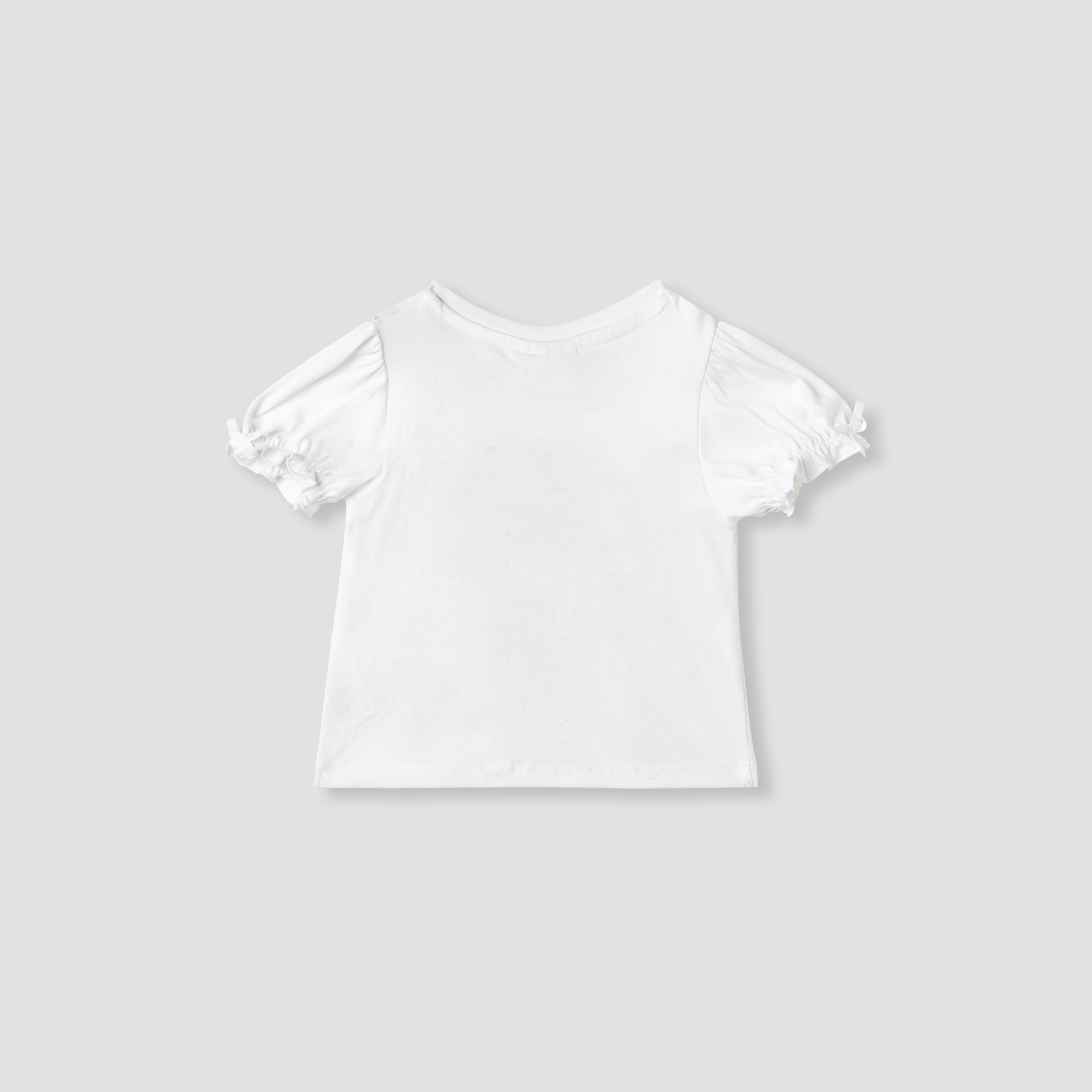 Juniors Printed T-shirt with Puff Sleeves-baby-girls-clothing-tshirts-image-2