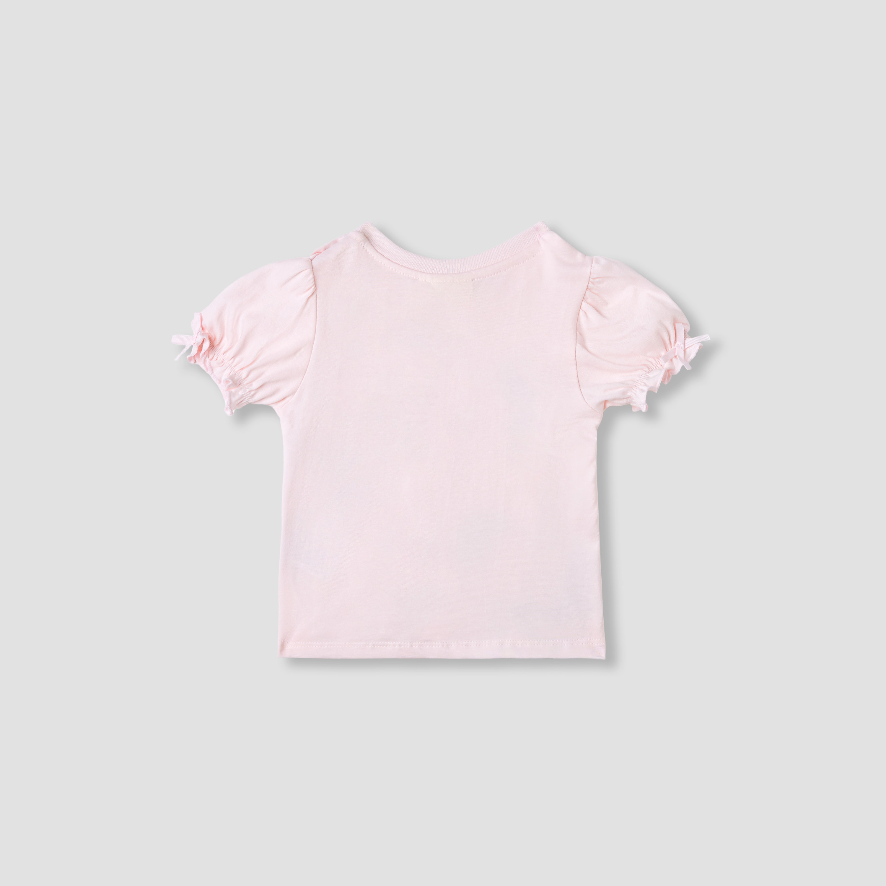 Juniors Printed T-shirt with Puff Sleeves-baby-girls-clothing-tshirts-image-2