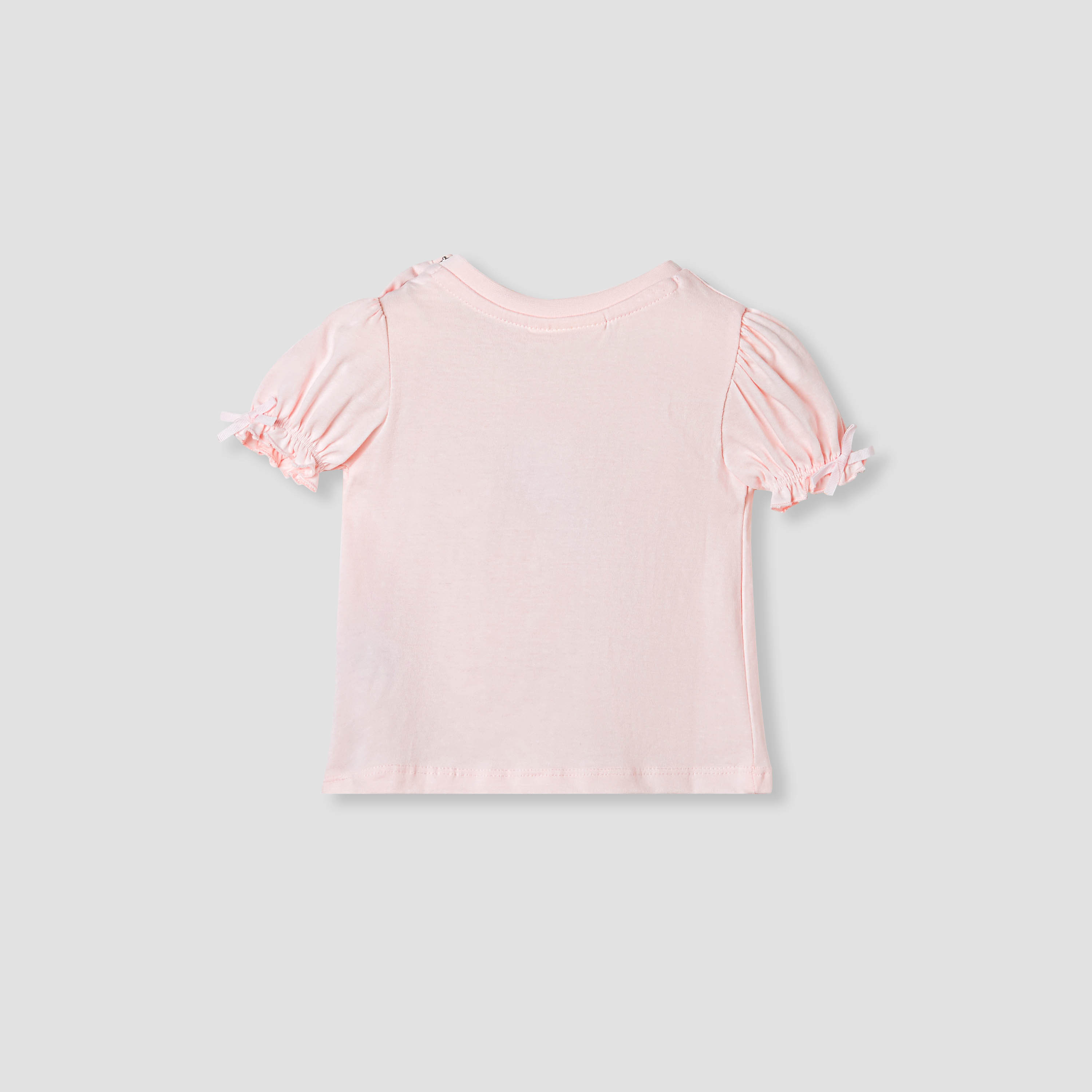 Juniors Printed T-shirt with Puff Sleeves-baby-girls-clothing-tshirts-image-2
