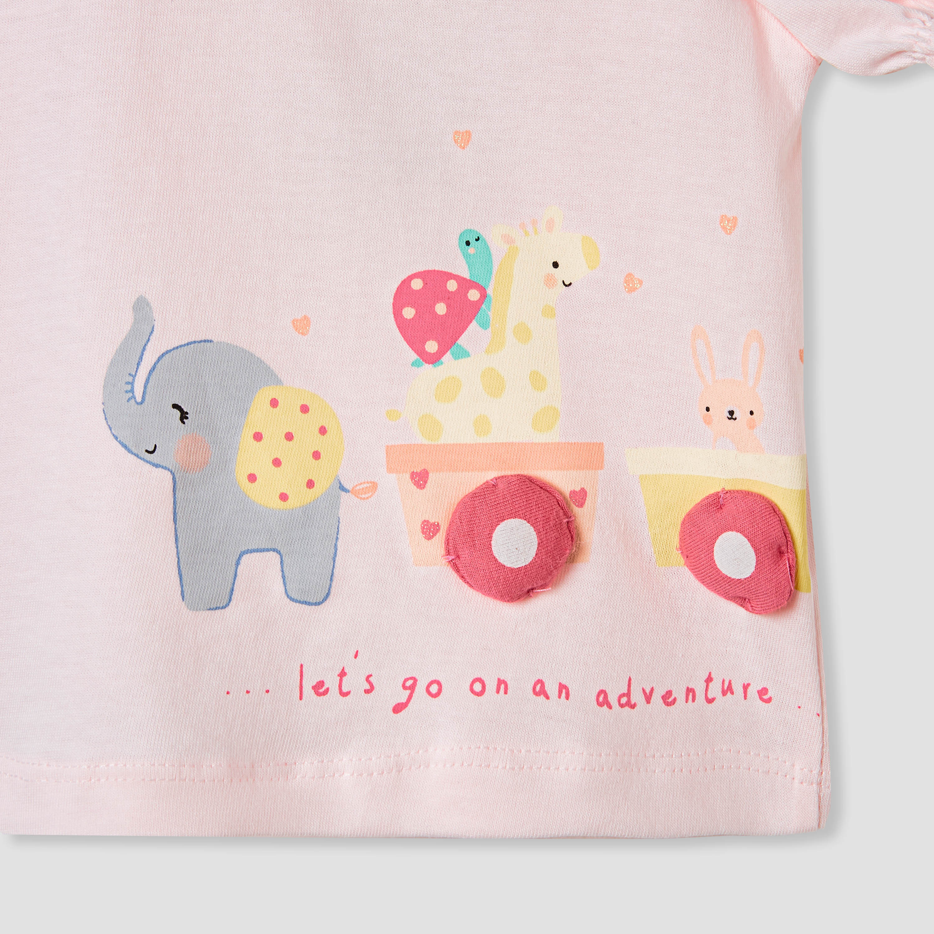 Juniors Printed T-shirt with Puff Sleeves-baby-girls-clothing-tshirts-image-4