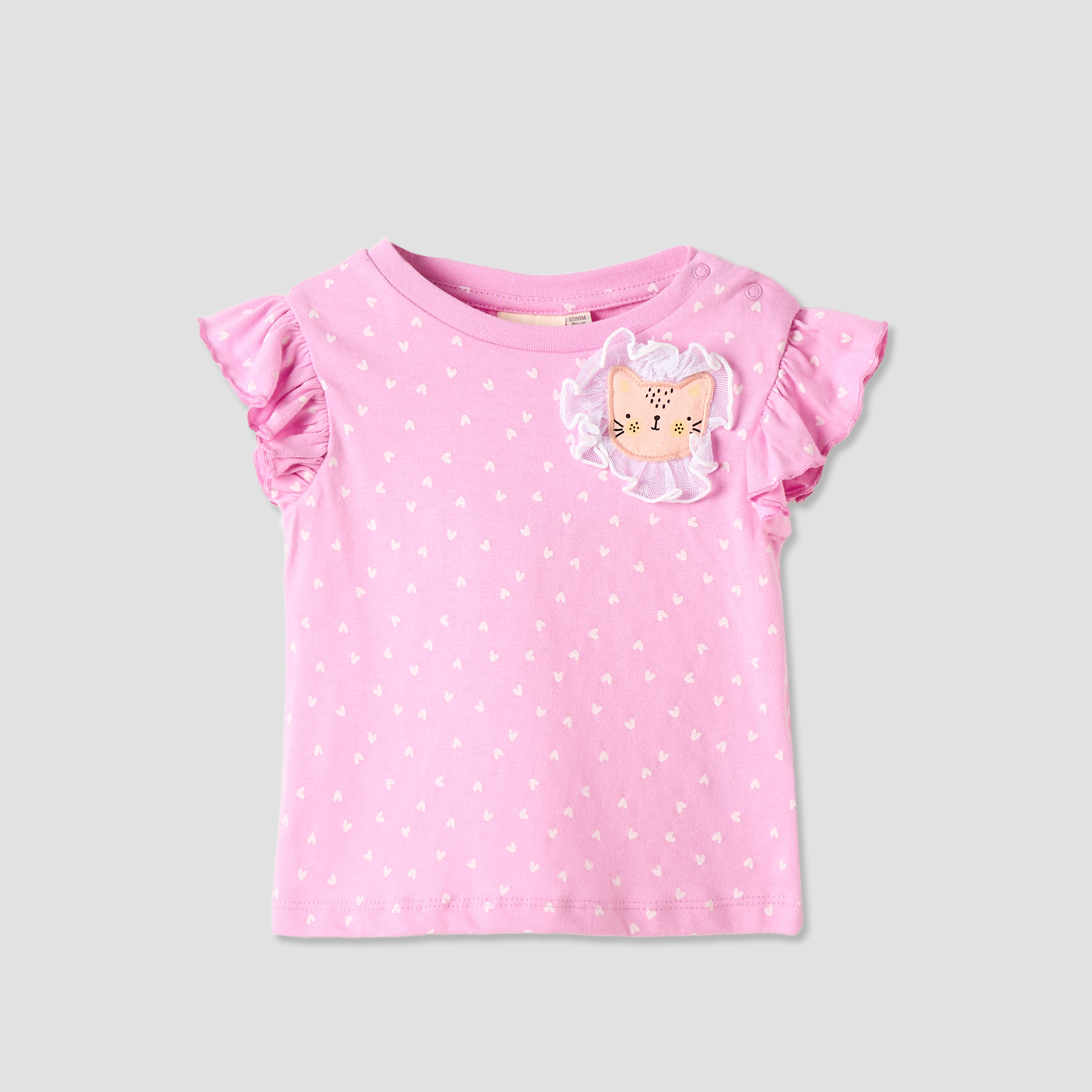 Set of 3 Juniors Round Neck Sleeveless T-shirts with Print-baby-girls-clothing-tshirts-image-2