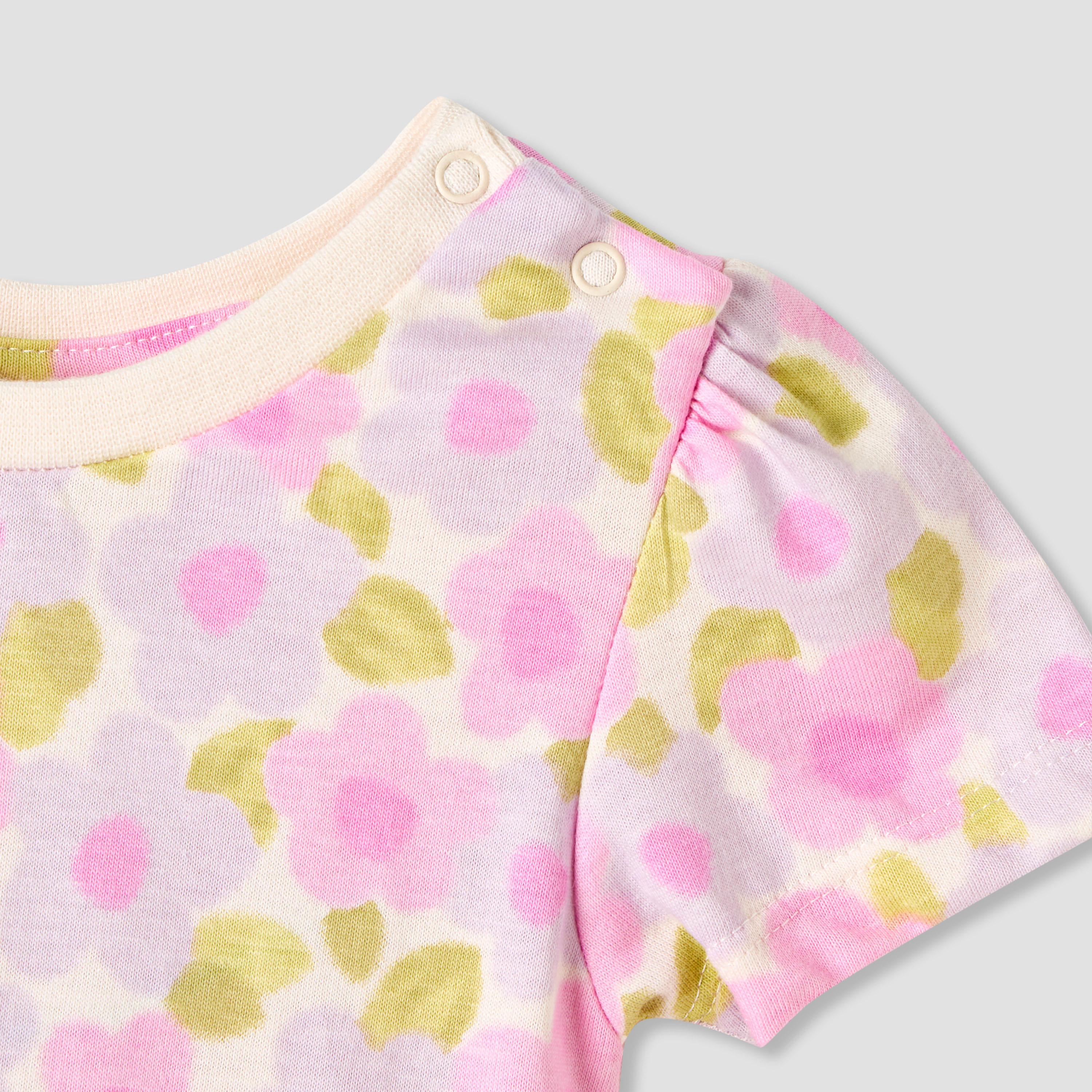 Set of 2 Juniors Round Neck Short Sleeve T-shirts with Floral Print-baby-girls-clothing-tshirts-image-5