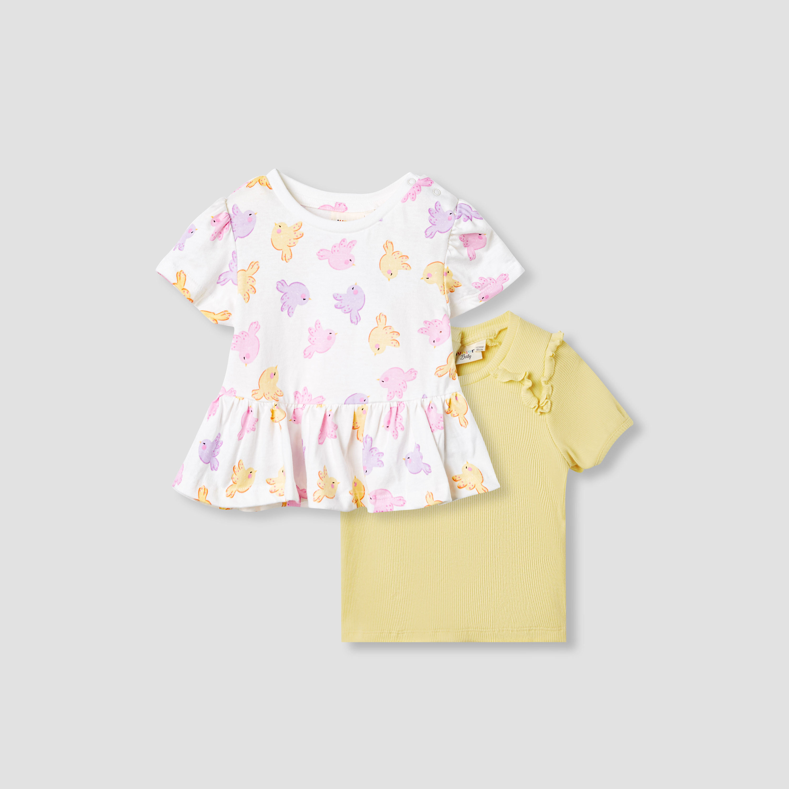 Juniors Bird Print Top - Set of 2-baby-girls-clothing-tshirts-image-1