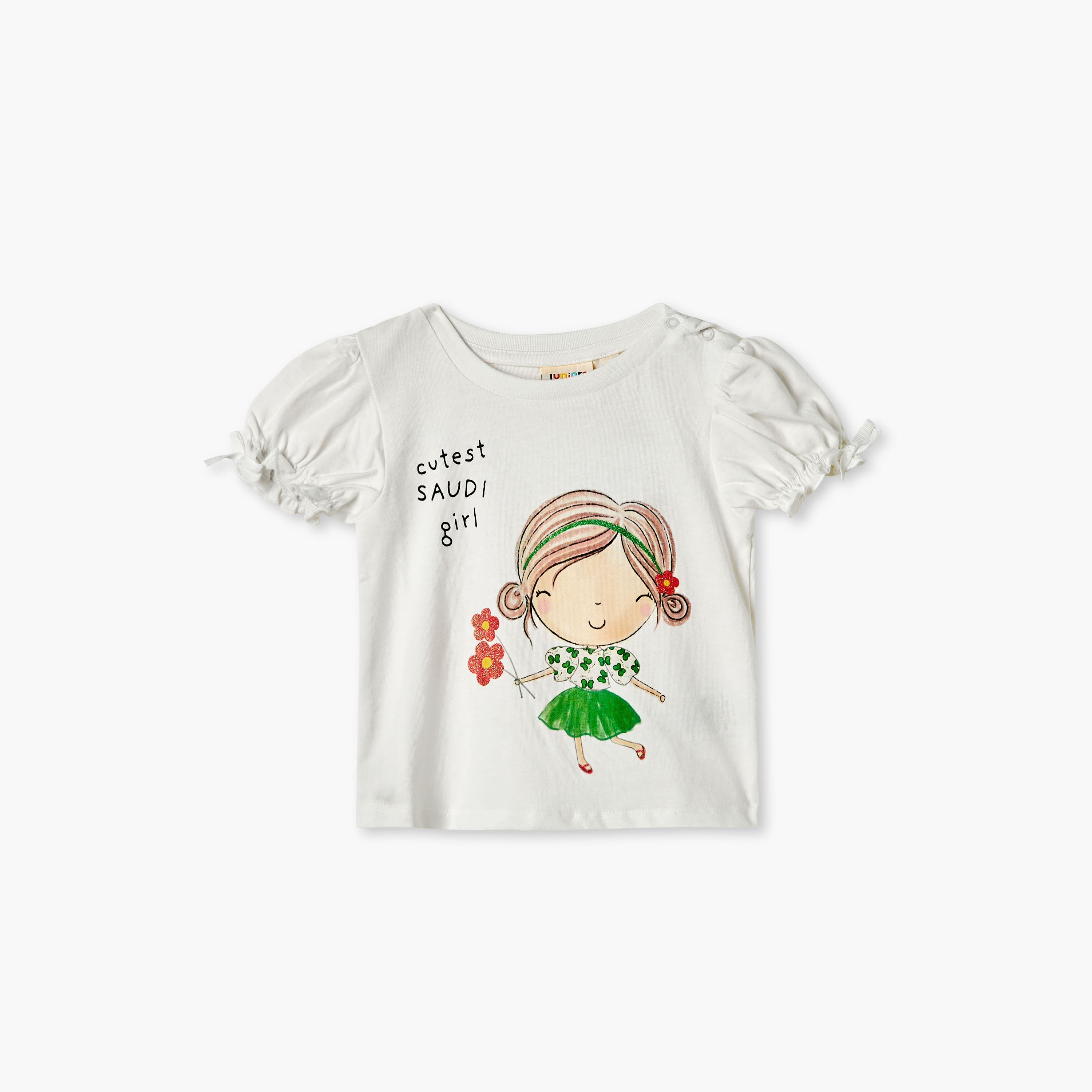 تيشيرت بأكمام كاب وطبعات من جونيورز-baby-girls-clothing-tshirts-image-1