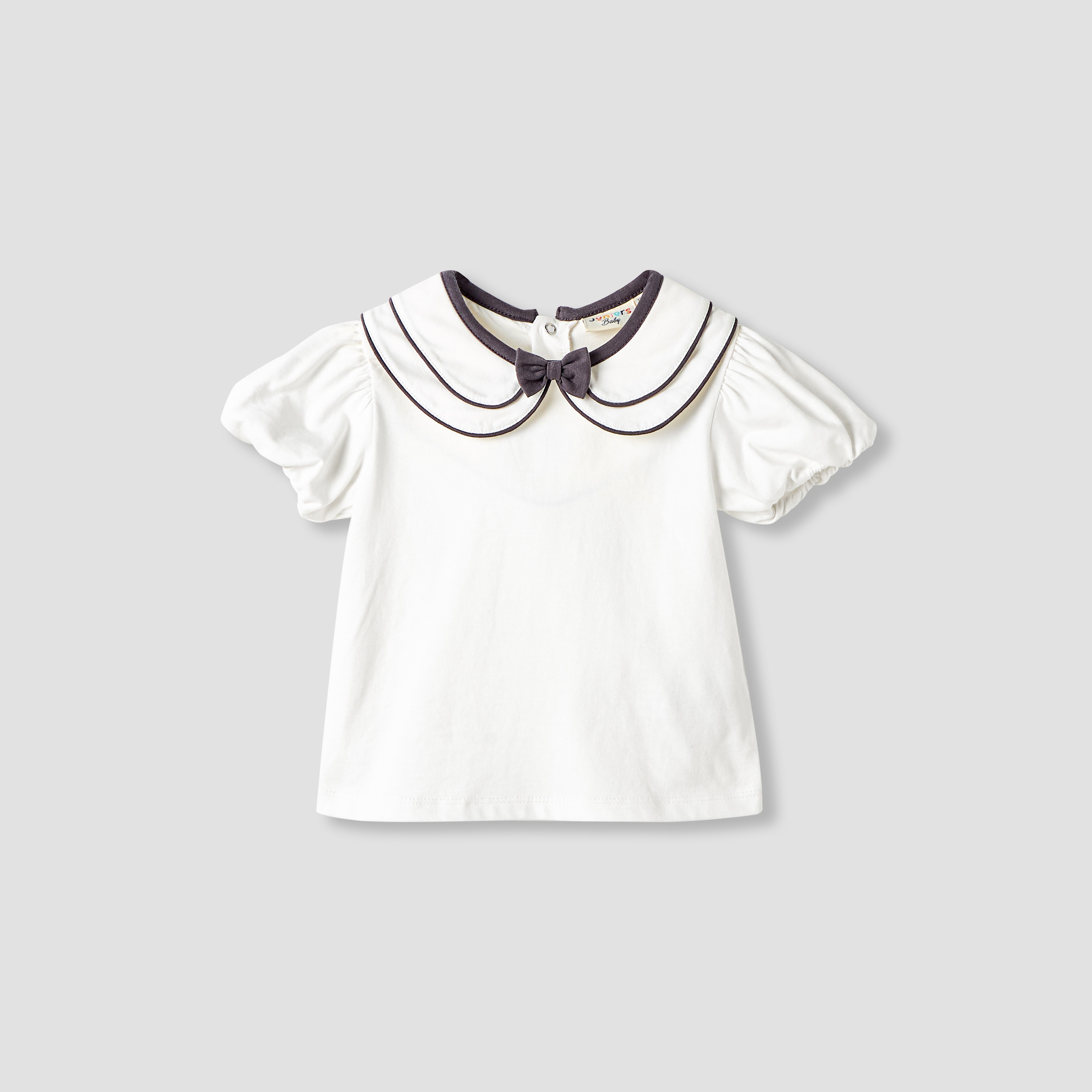 Set of 2 Round Neck Short Sleeve T-shirts with Applique Accent-baby-girls-clothing-tshirts-image-2