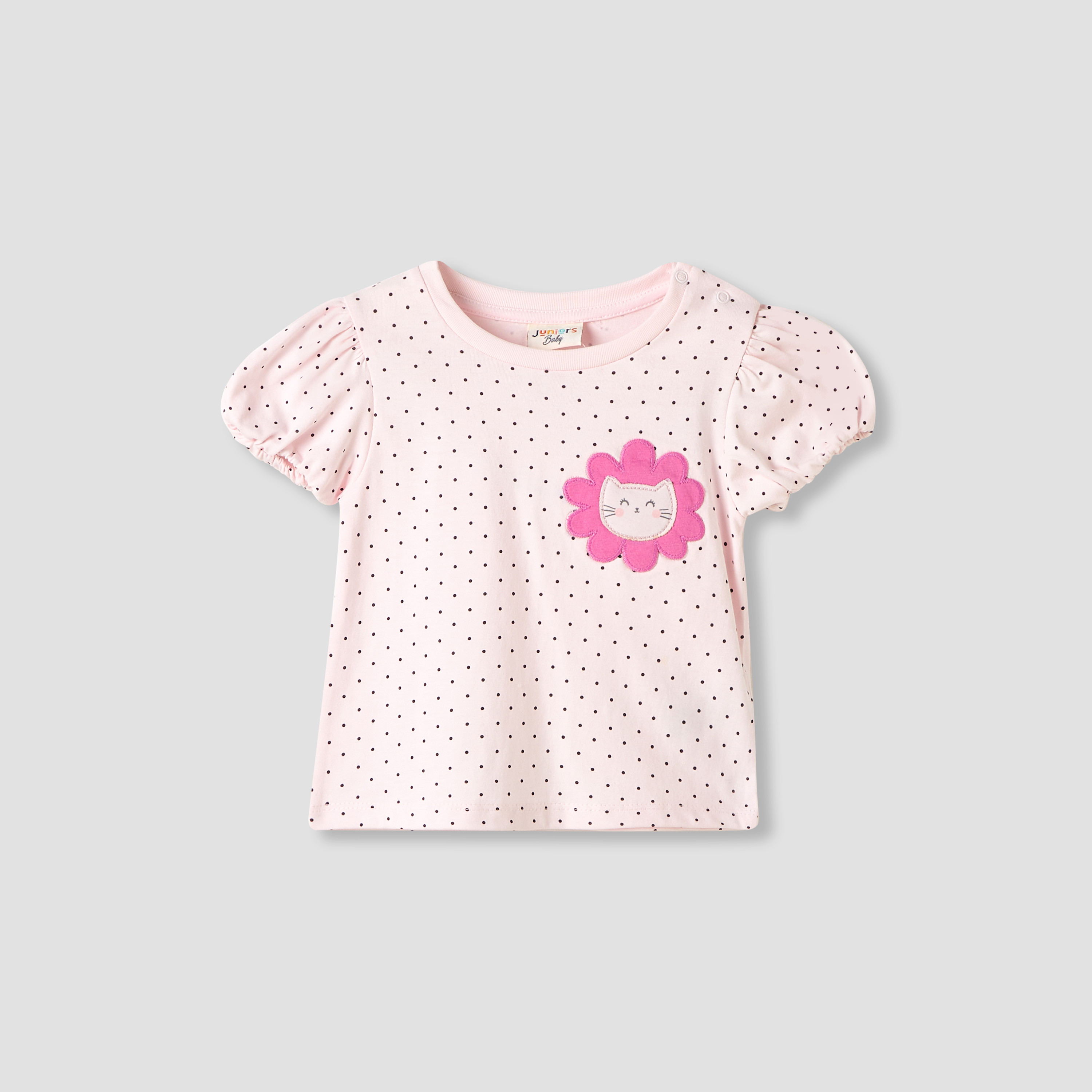 Set of 2 Round Neck Short Sleeve T-shirts with Applique Accent-baby-girls-clothing-tshirts-image-3