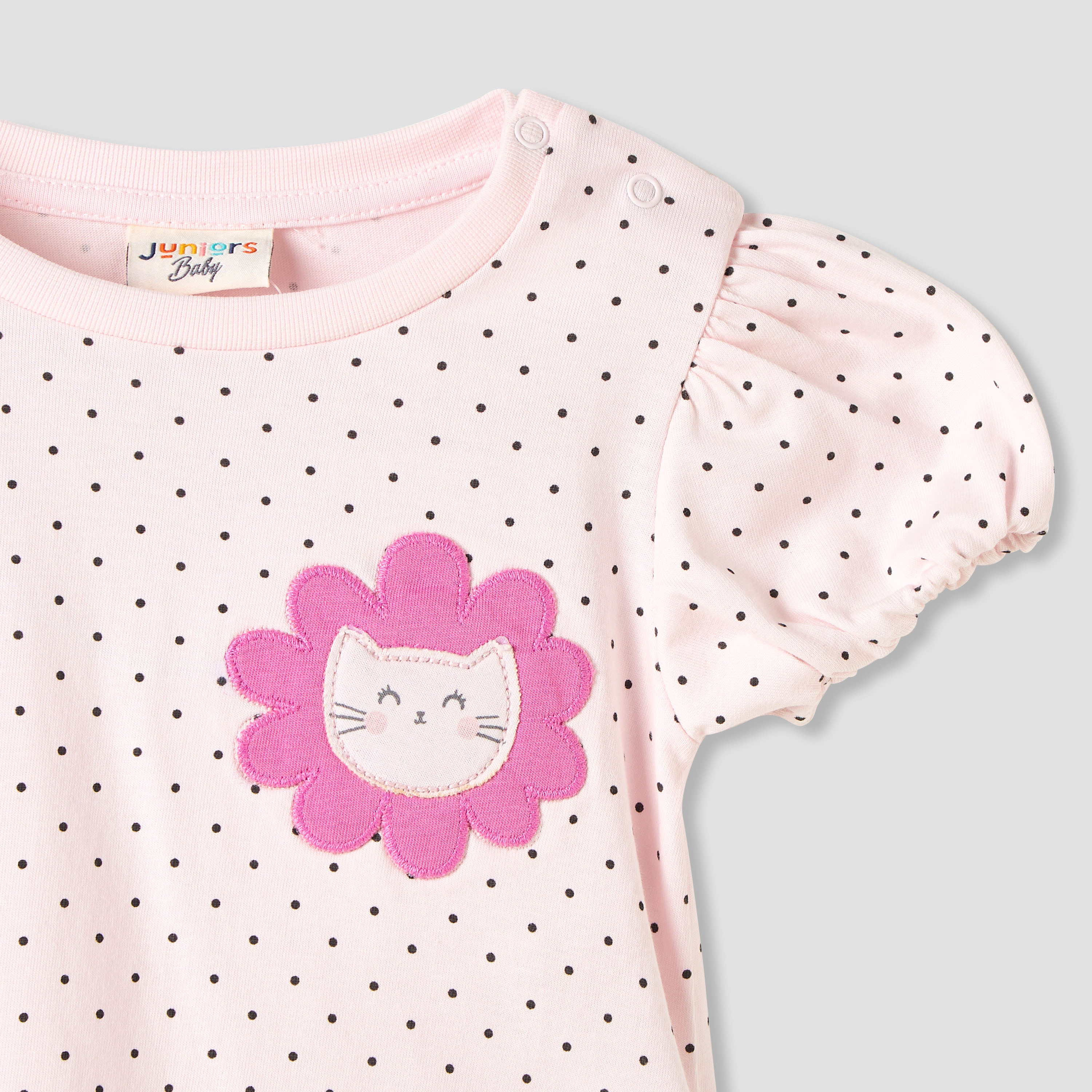 Set of 2 Round Neck Short Sleeve T-shirts with Applique Accent-baby-girls-clothing-tshirts-image-4