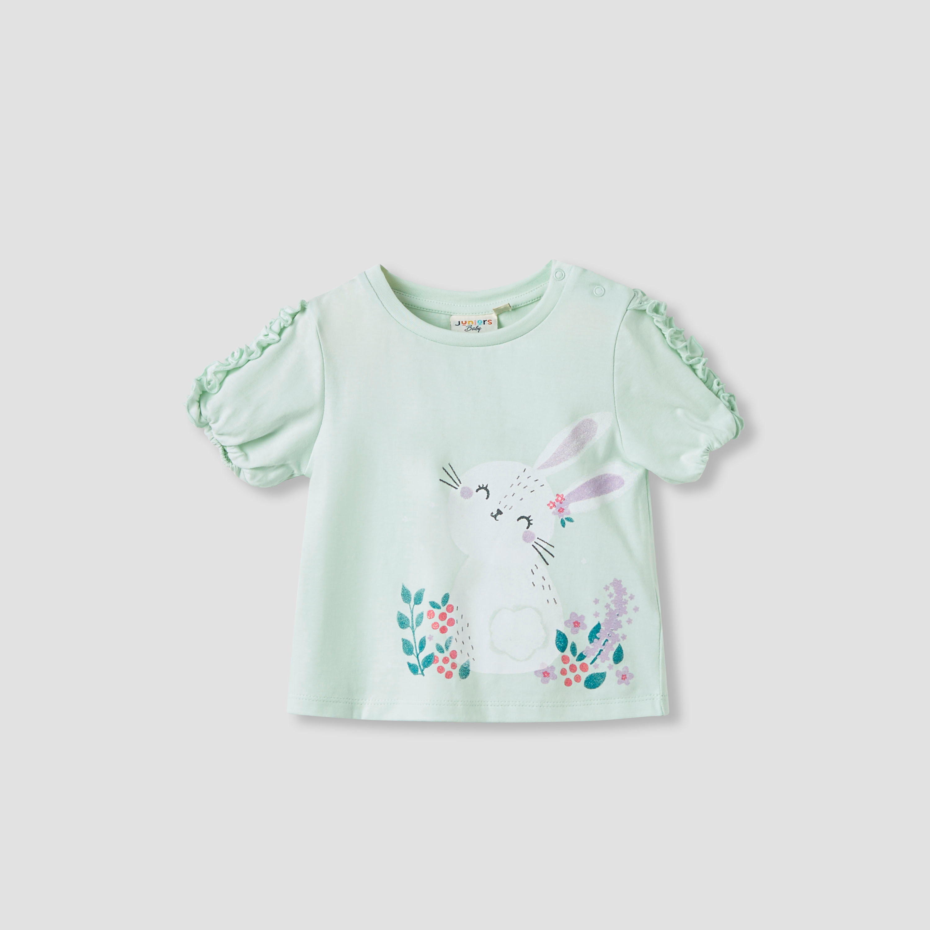 Juniors Printed T-shirt with Short Sleeves - Set of 2-baby-girls-clothing-tshirts-image-2