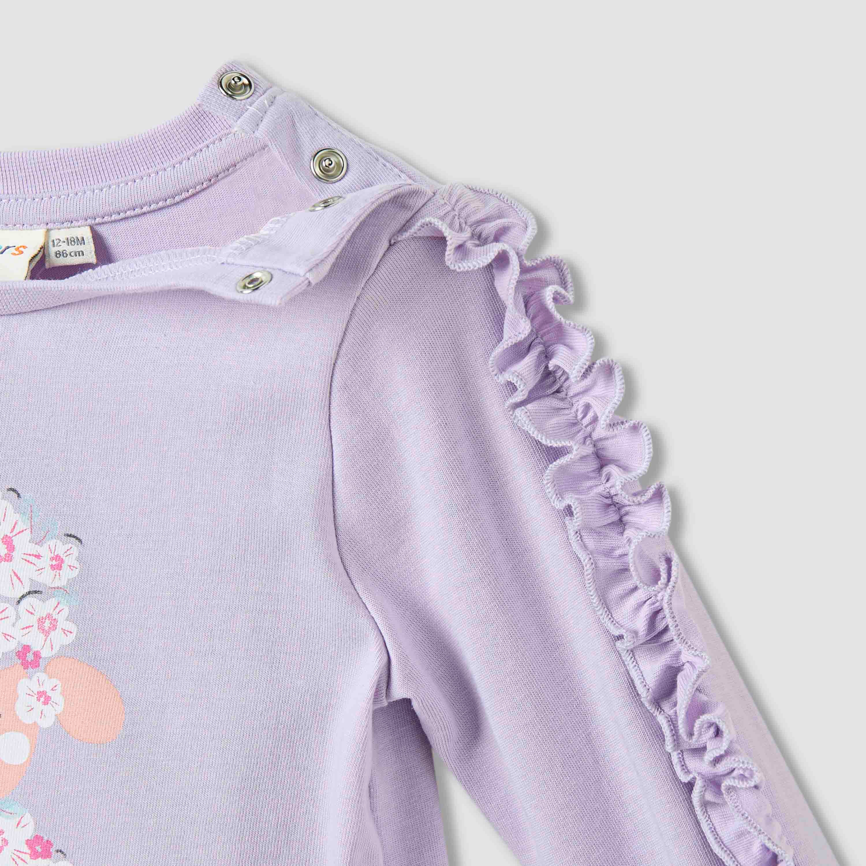 Juniors Printed T-shirt with Long Sleeves - Set of 2-baby-girls-clothing-tshirts-image-7