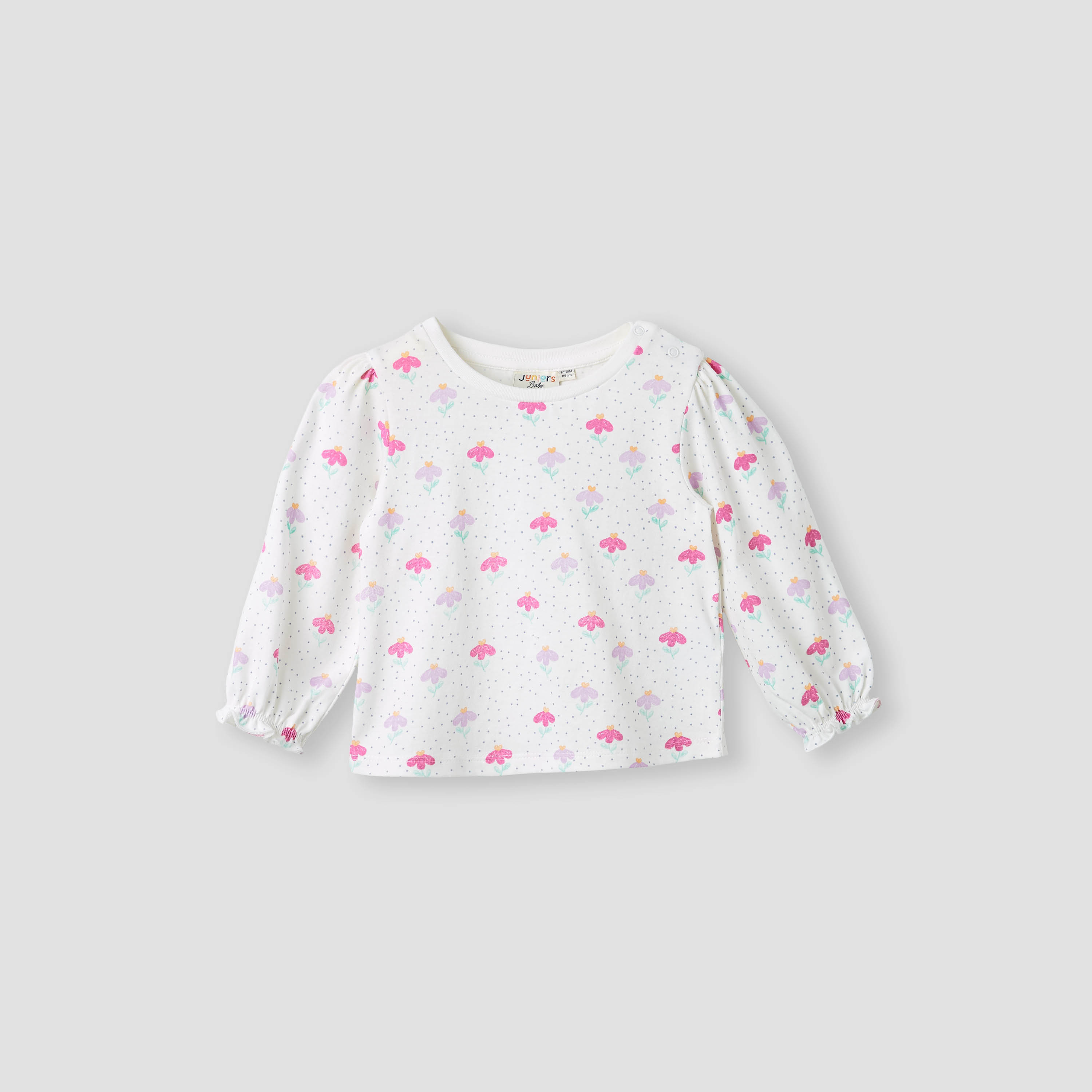 Juniors Printed Tops with Long Sleeves - Set of 3-baby-girls-clothing-tshirts-image-3
