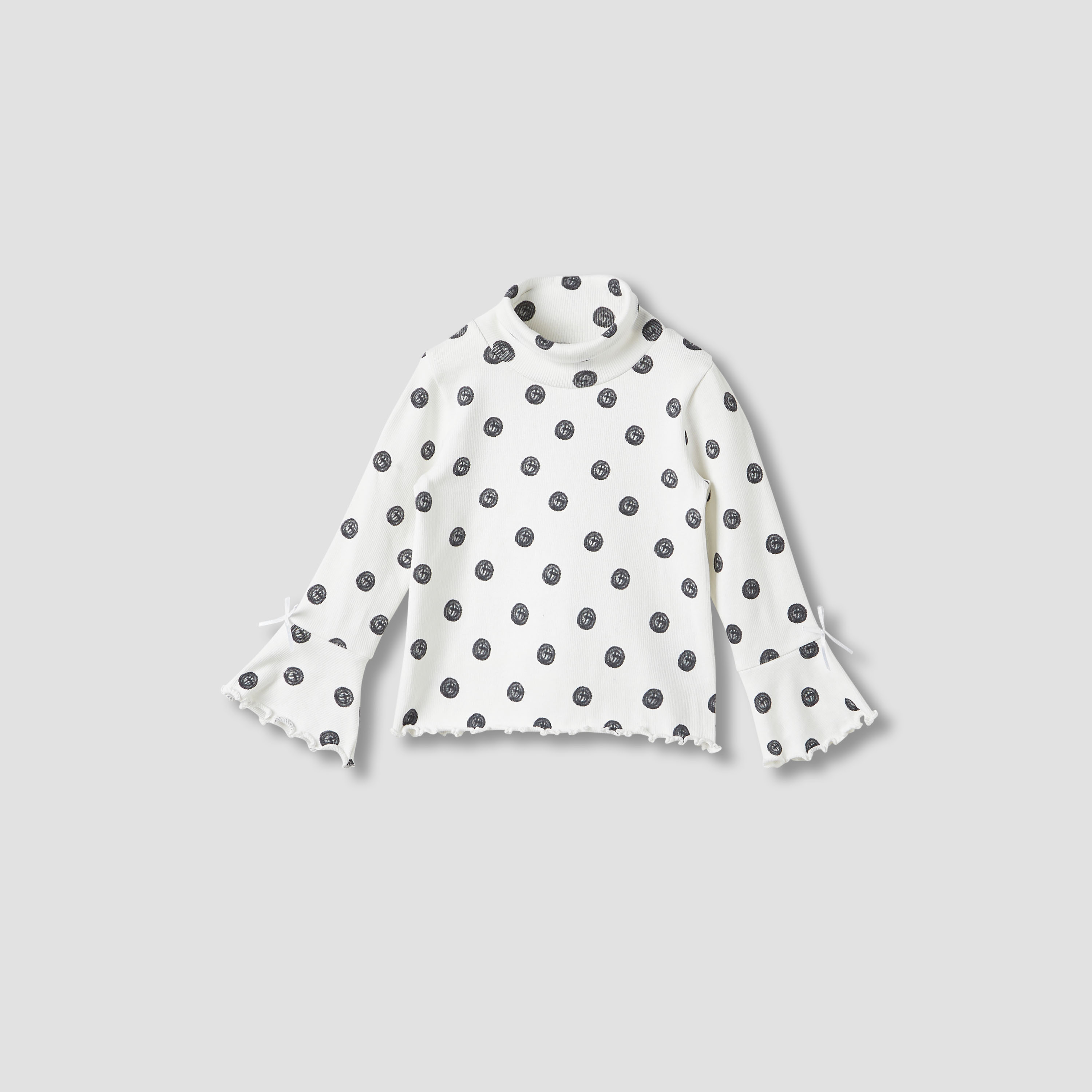 Juniors Bow Detail T-shirt with Turtleneck and Long Sleeves - Set of 2-baby-girls-clothing-tshirts-image-2