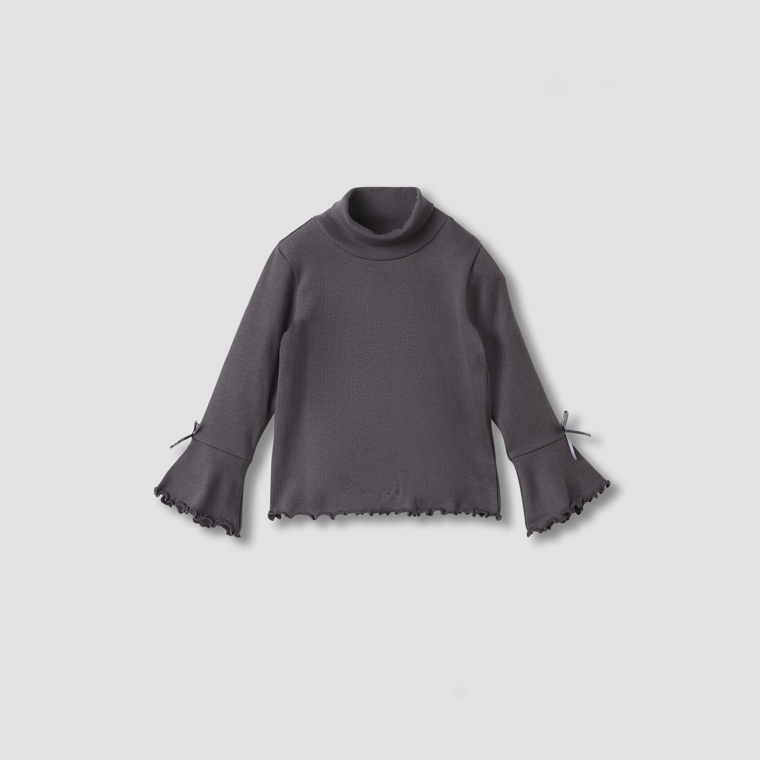 Juniors Bow Detail T-shirt with Turtleneck and Long Sleeves - Set of 2-baby-girls-clothing-tshirts-image-3
