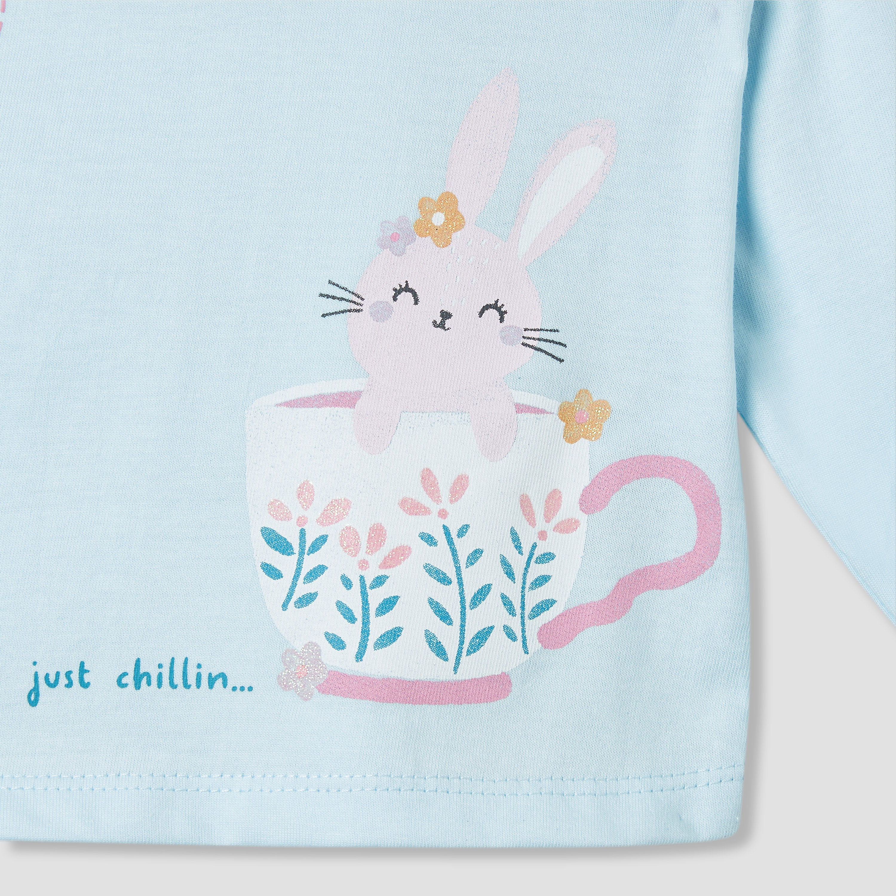 Juniors Printed T-shirt with Long Sleeves-baby-girls-clothing-tshirts-image-4