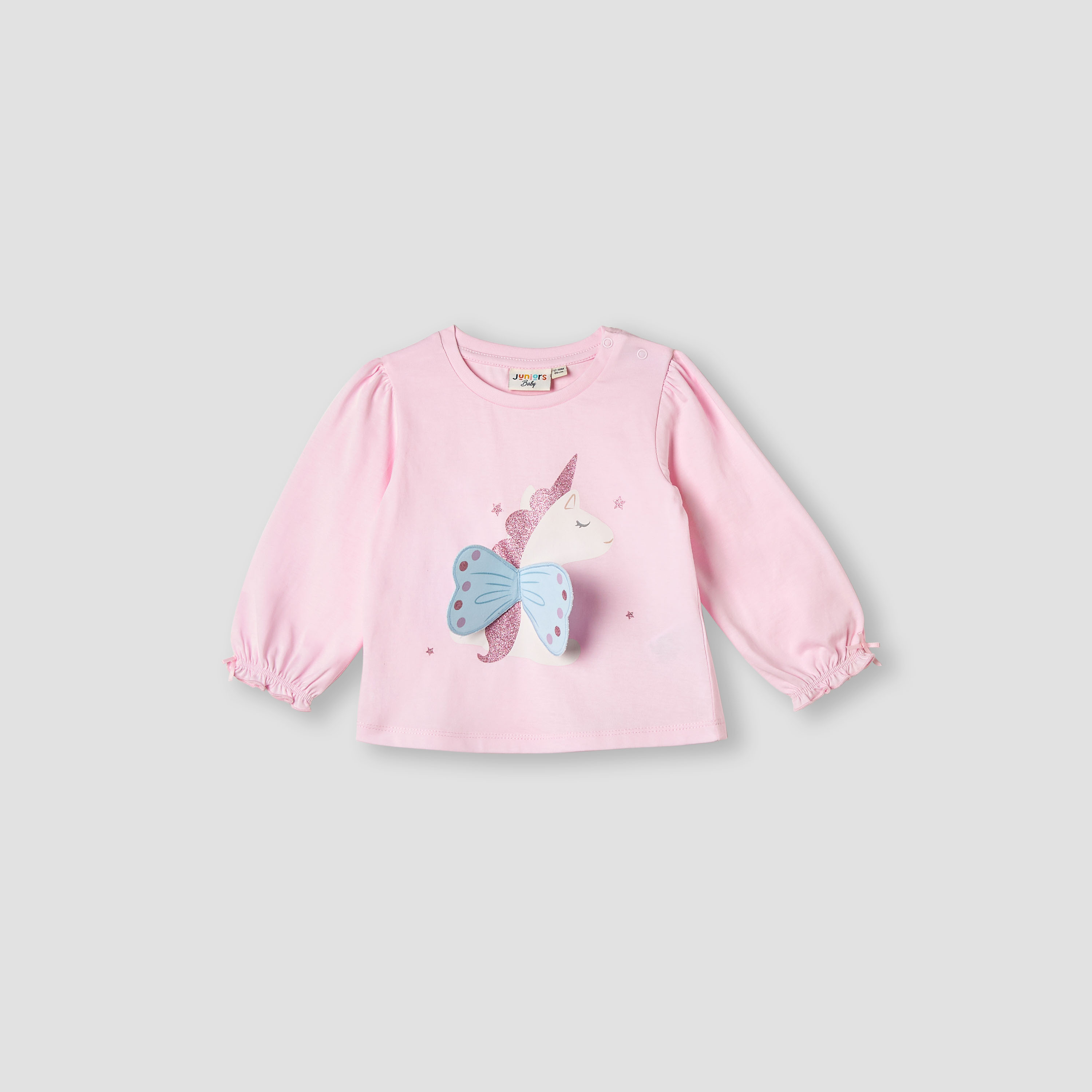 Juniors Unicorn Print Top with Long Sleeves-baby-girls-clothing-tshirts-image-1