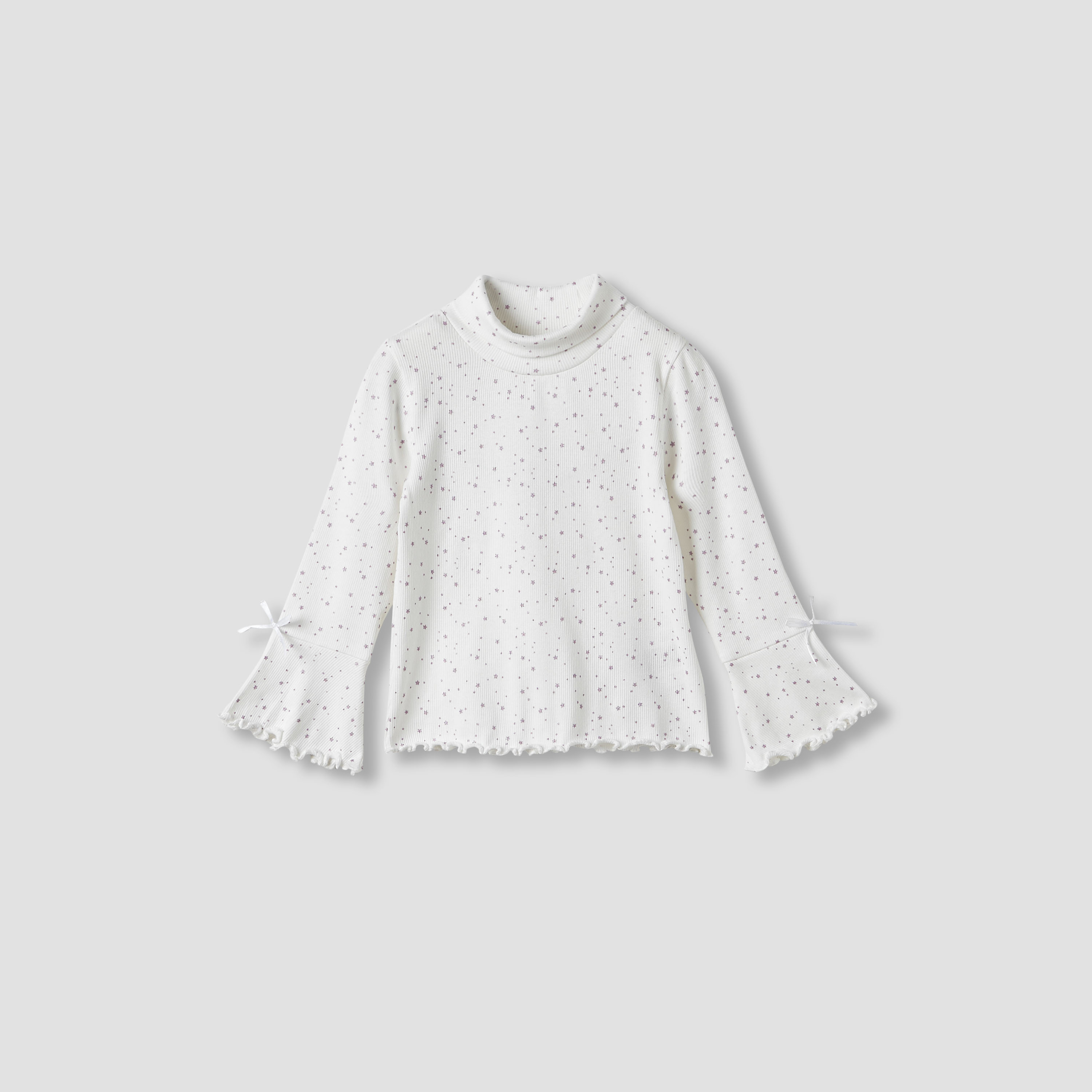 تيشيرت بياقة عالية وأكمام طويلة وتفاصيل فيونكة من جونيورز - طقم من 2-baby-girls-clothing-tshirts-image-4