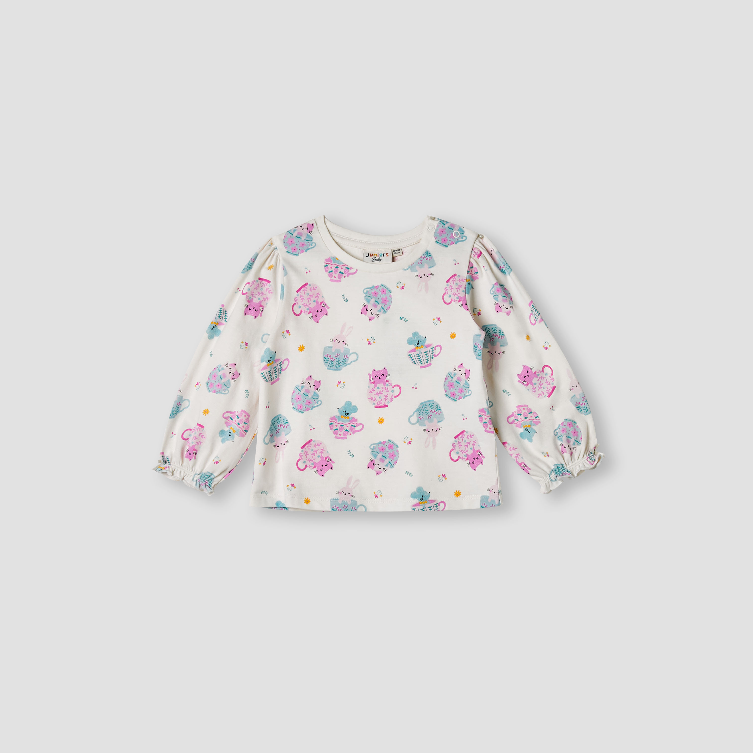 Juniors Printed Top with Long Sleeves-baby-girls-clothing-tshirts-image-1