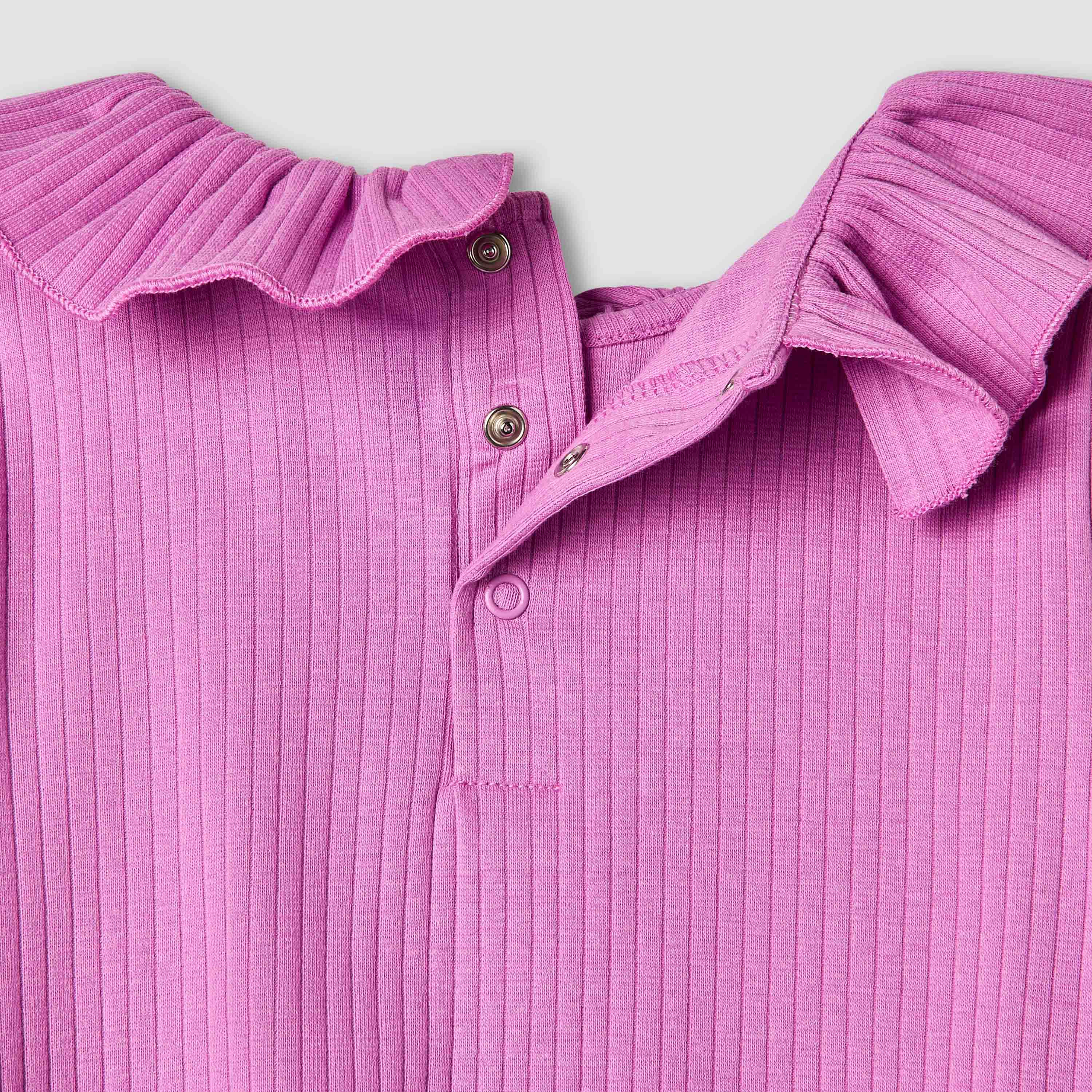 Juniors Ribbed Ruffle Collar Top with Long Sleeves-baby-girls-clothing-tshirts-image-5