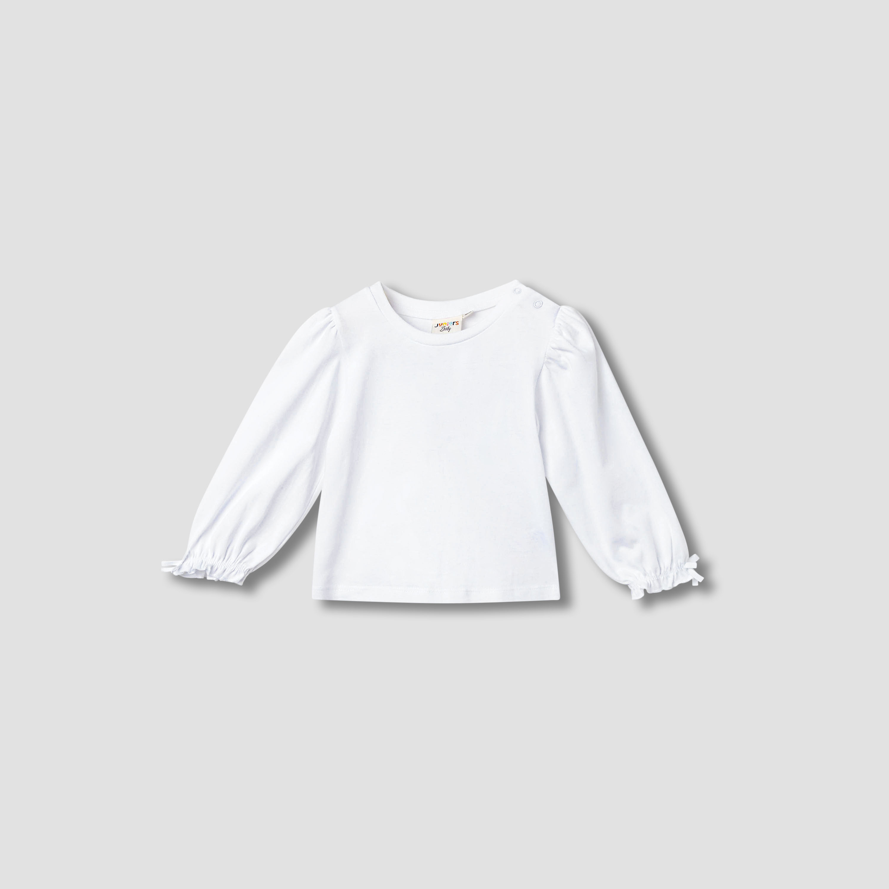Juniors Solid T-shirt with Long Sleeves-baby-girls-clothing-tshirts-image-1