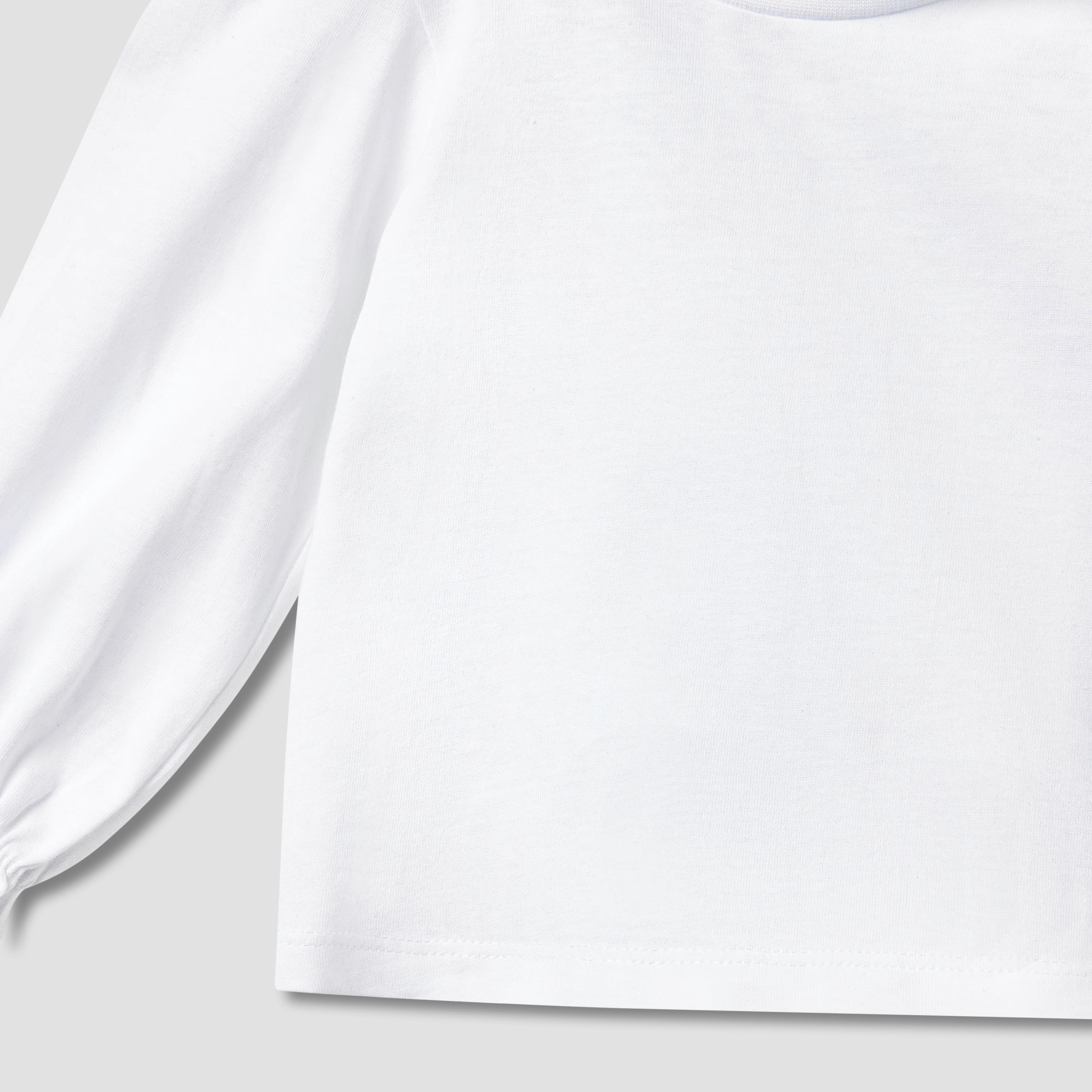Juniors Solid T-shirt with Long Sleeves-baby-girls-clothing-tshirts-image-4