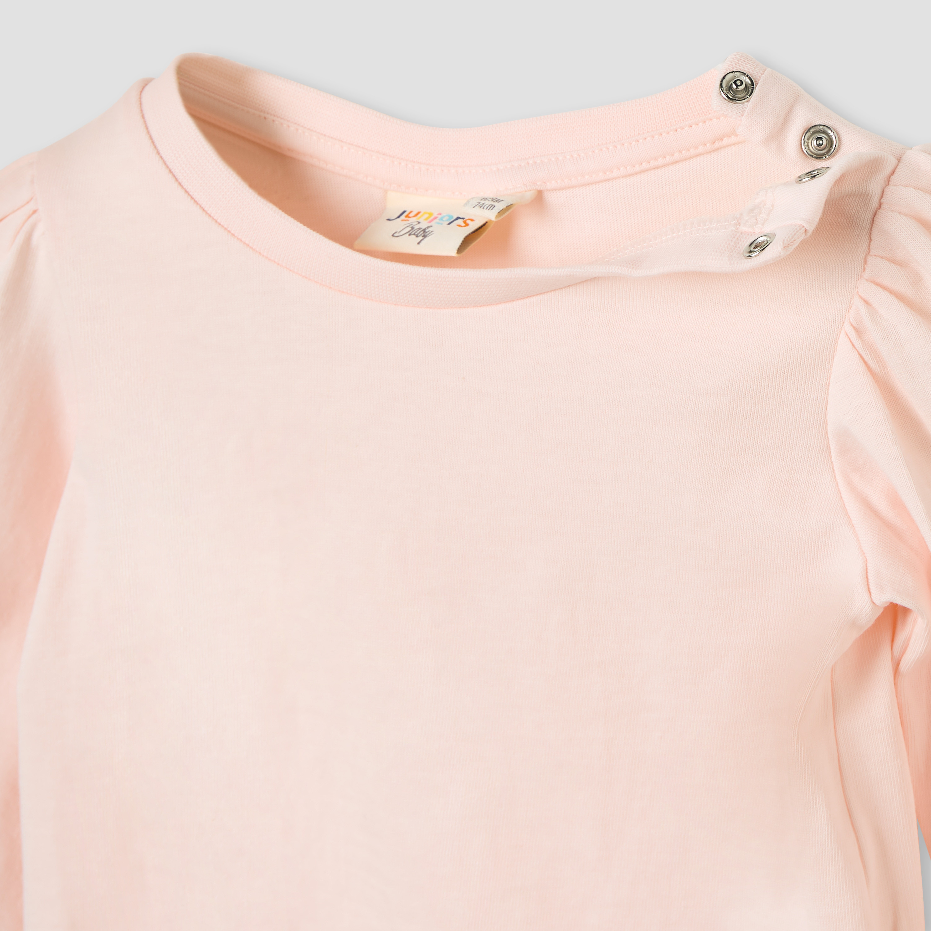 Juniors Girls Crew Neck Top with Bow Accents - Cotton - Long Sleeves-baby-girls-clothing-tshirts-image-3