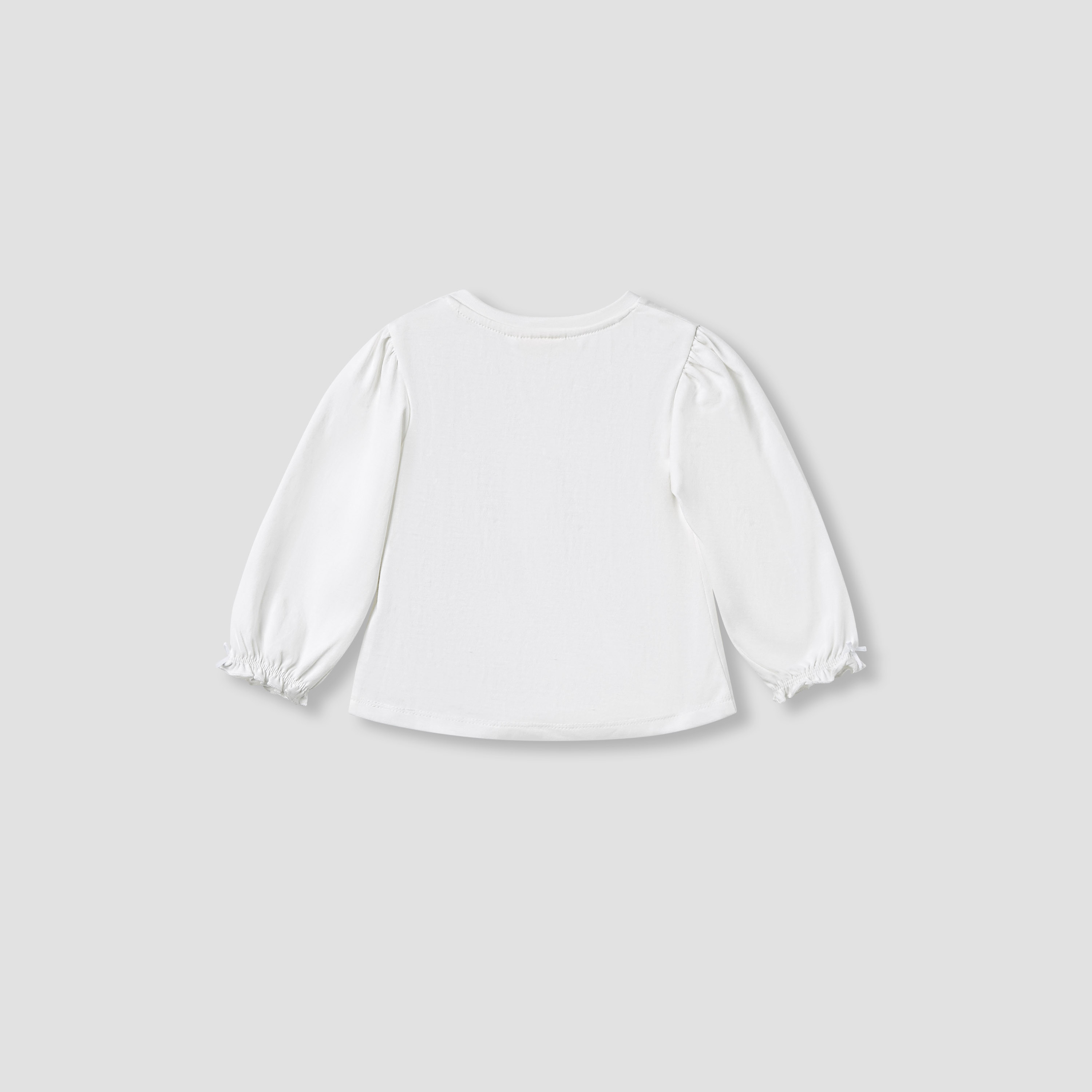 Juniors Girls Round Neck T-shirt with Graphic Print - Cotton - Long Sleeves-baby-girls-clothing-tshirts-image-2