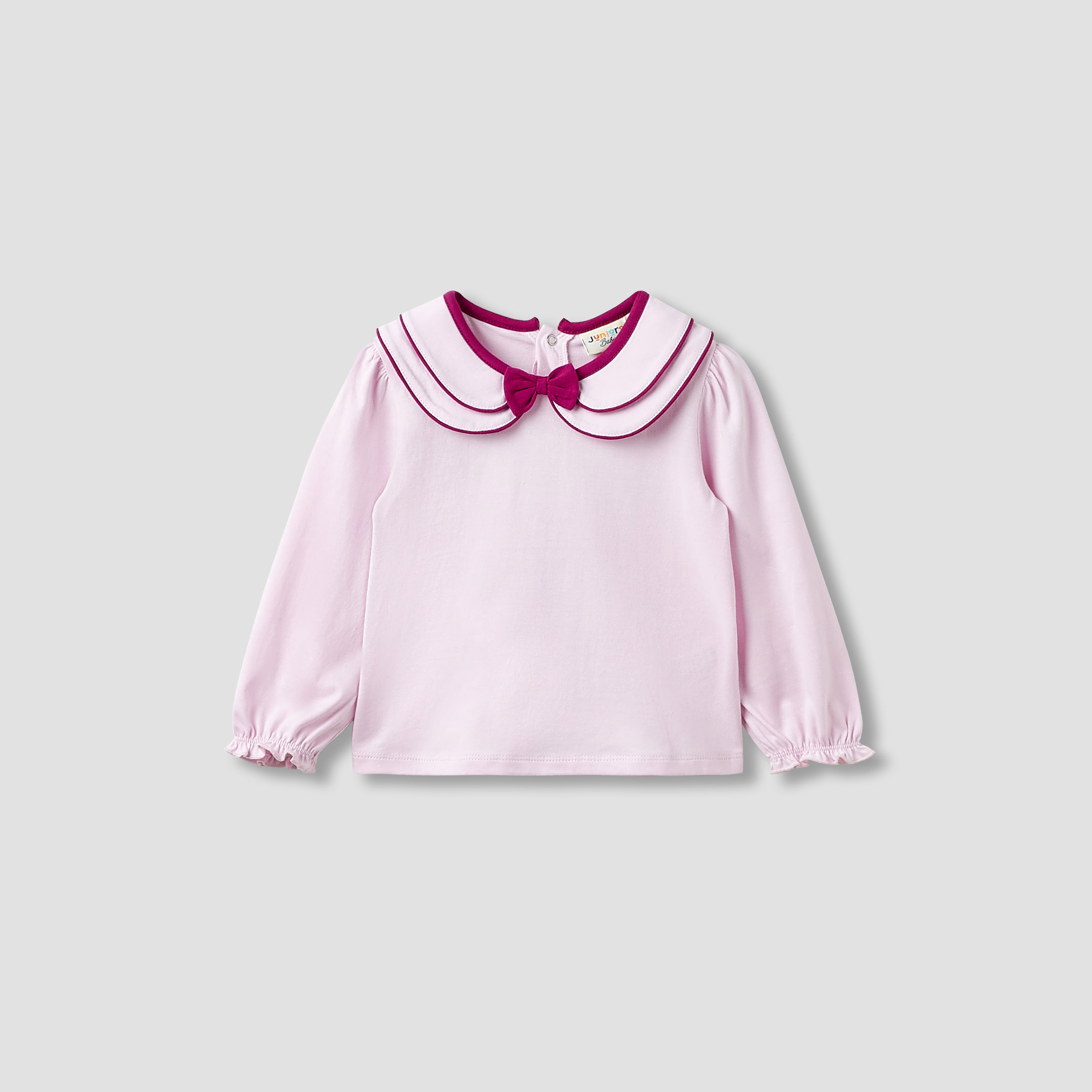 Juniors Girls Collar Neck T-shirt with Assorted Print - Cotton - Long Sleeves - Set of 2-baby-girls-clothing-tshirts-image-3