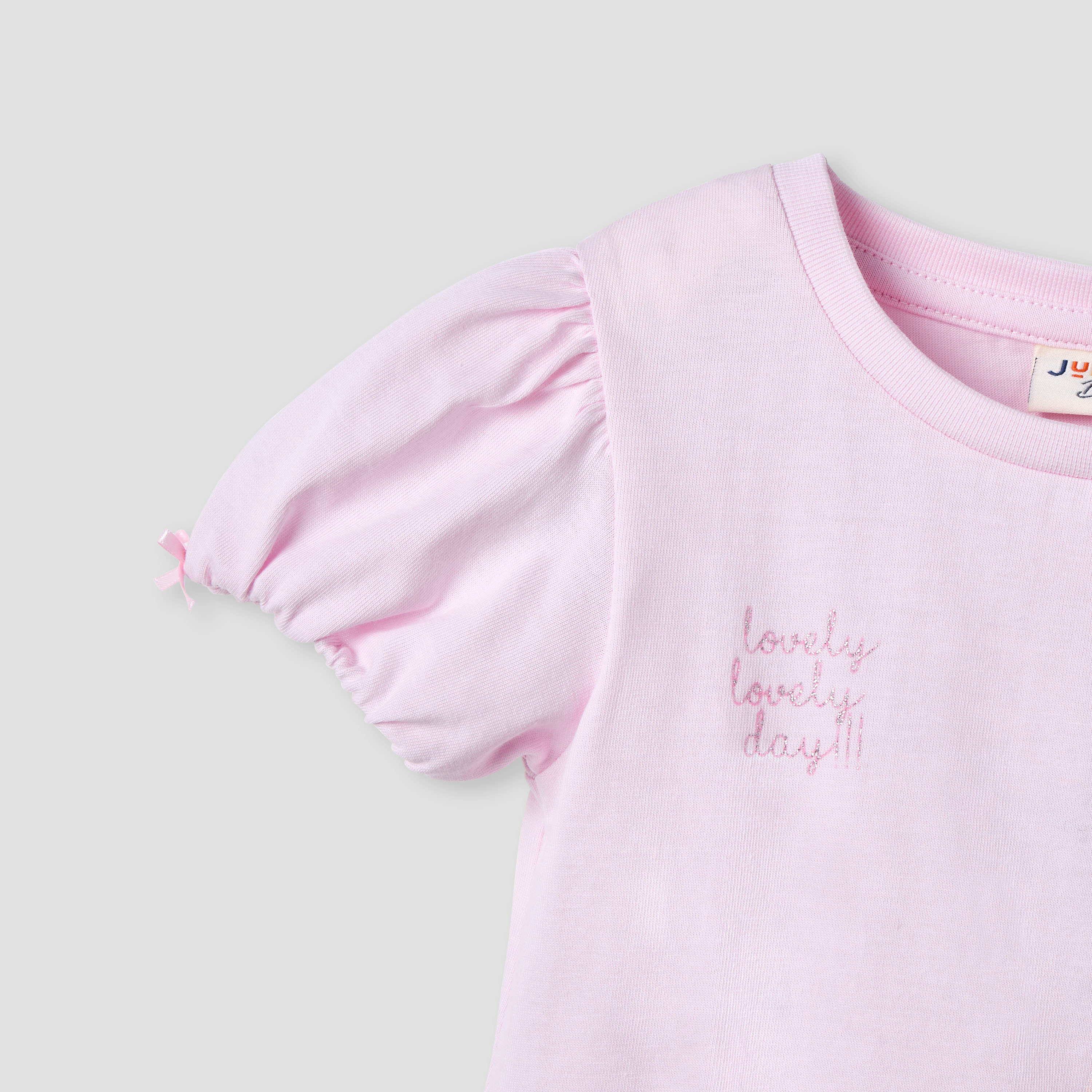Juniors Bunny Print Top with Puff Sleeves-baby-girls-clothing-tshirts-image-4