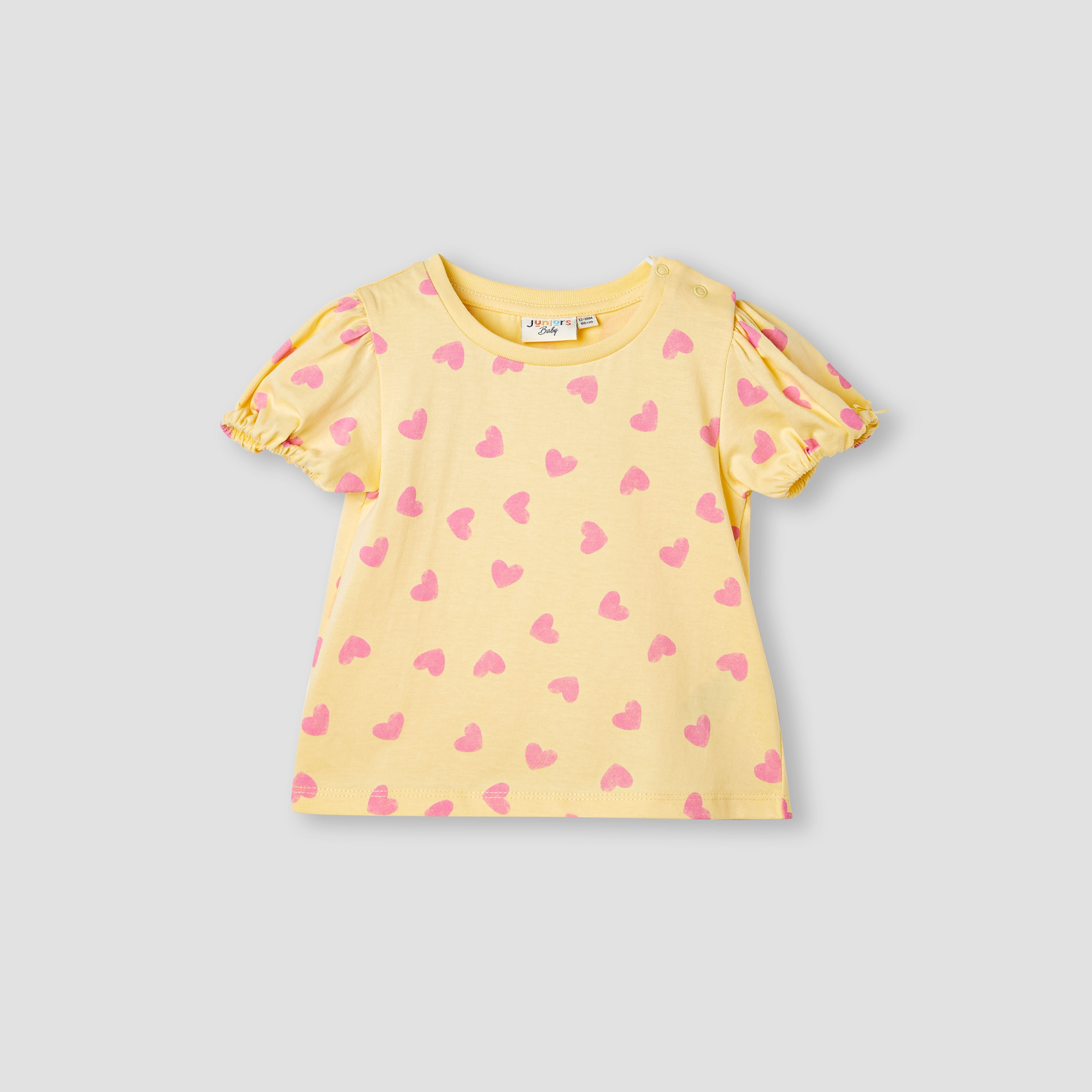 تيشيرت بطبعات قلوب بياقة ضيقة من جونيورز-baby-girls-clothing-tshirts-image-4