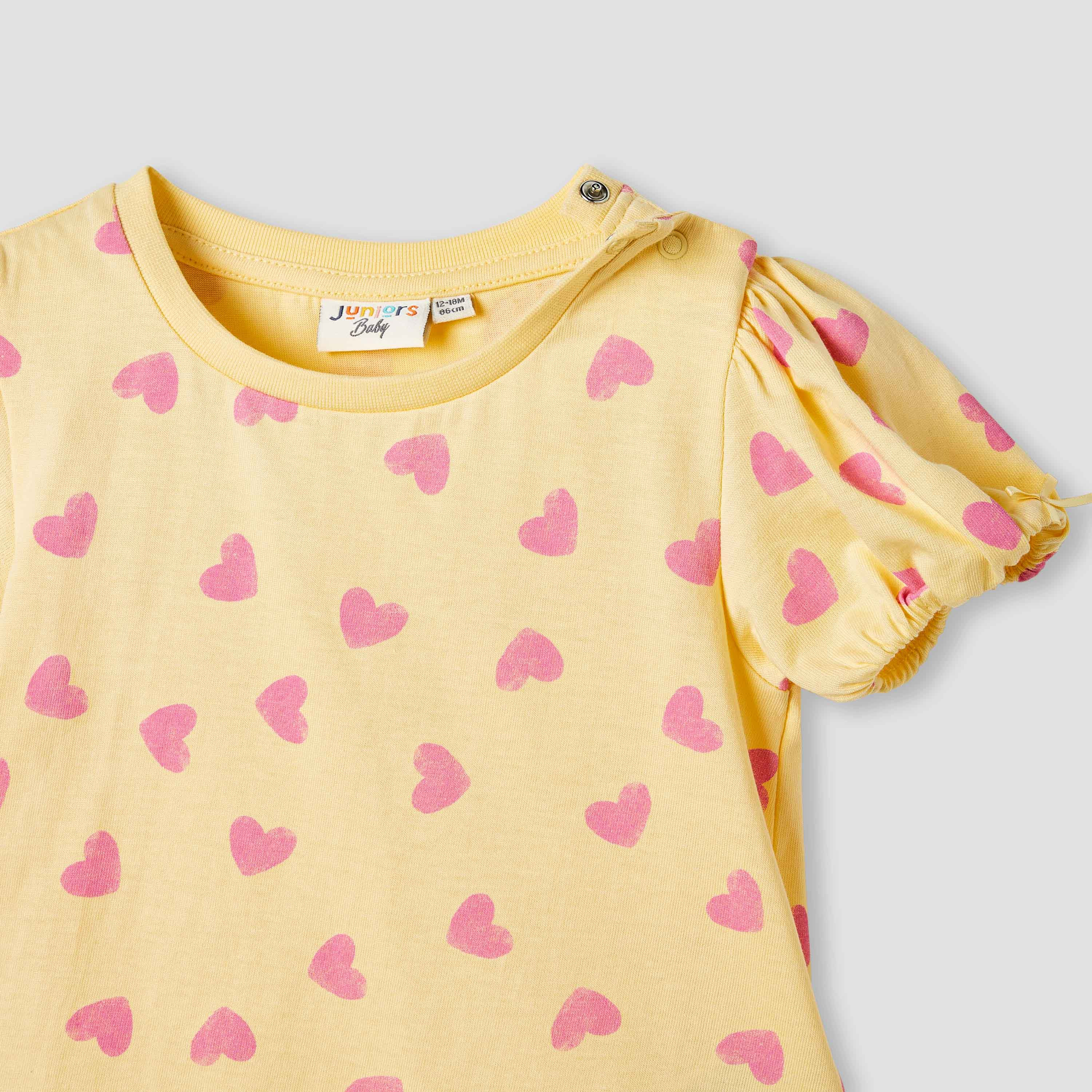 تيشيرت بطبعات قلوب بياقة ضيقة من جونيورز-baby-girls-clothing-tshirts-image-2