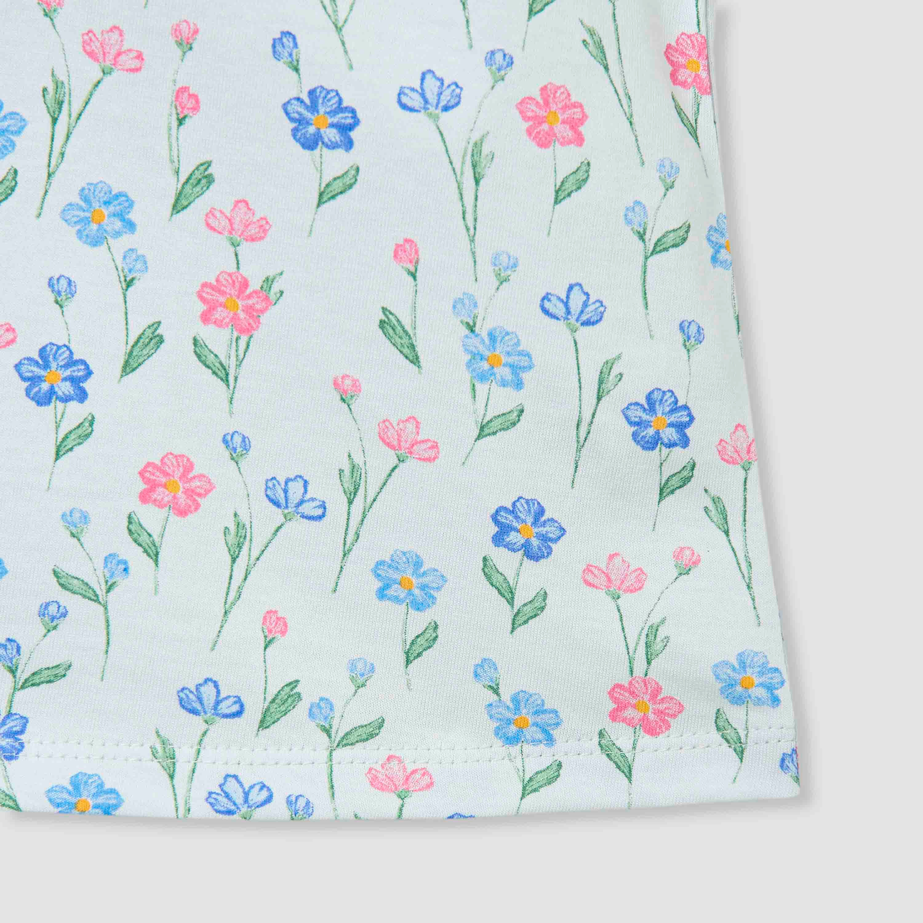 Juniors Floral Print Top with Puff Sleeves-baby-girls-clothing-tshirts-image-4