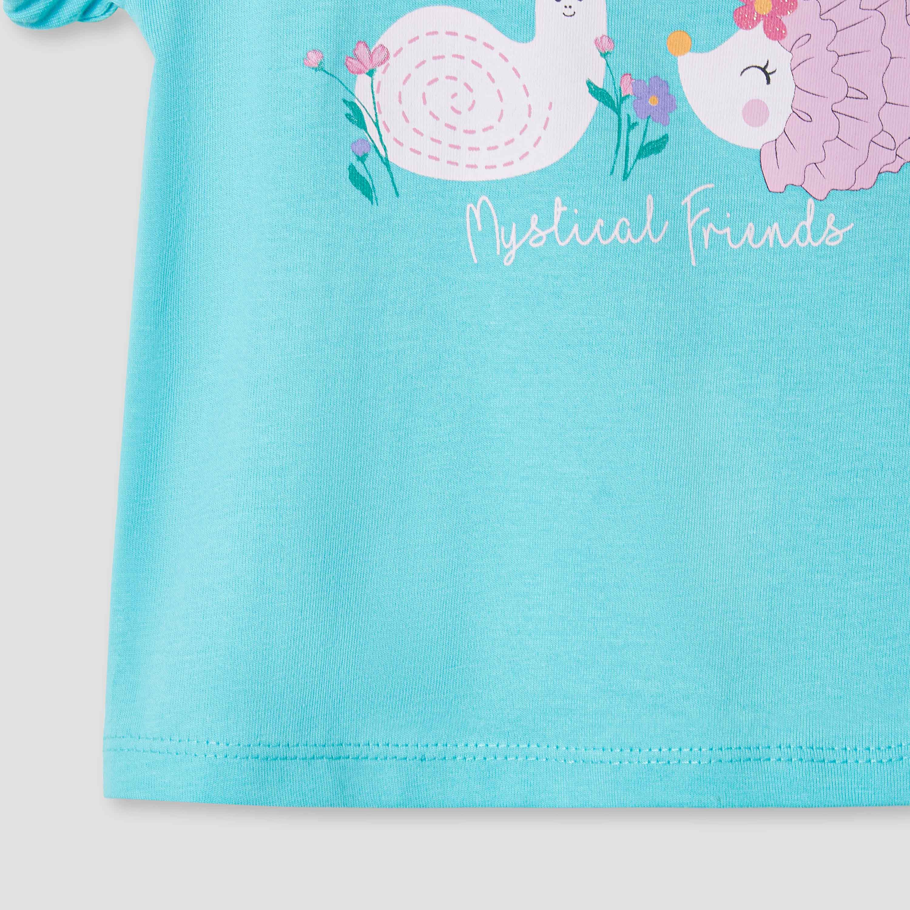 Juniors Printed T-shirt-baby-girls-clothing-tshirts-image-4