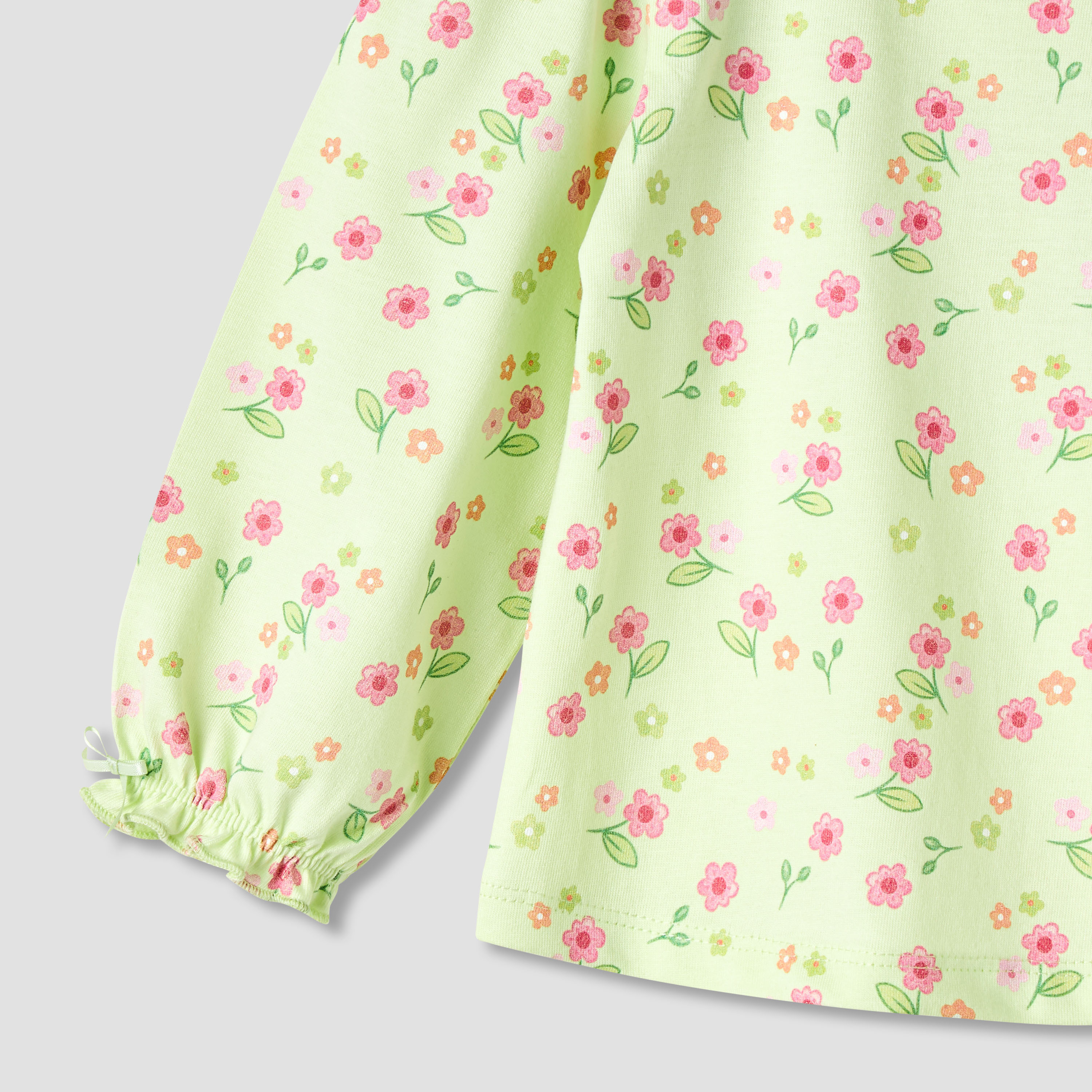Juniors Girls Round Neck T-shirt with Snap Button Closure - Cotton - Long Sleeves-baby-girls-clothing-tshirts-image-4