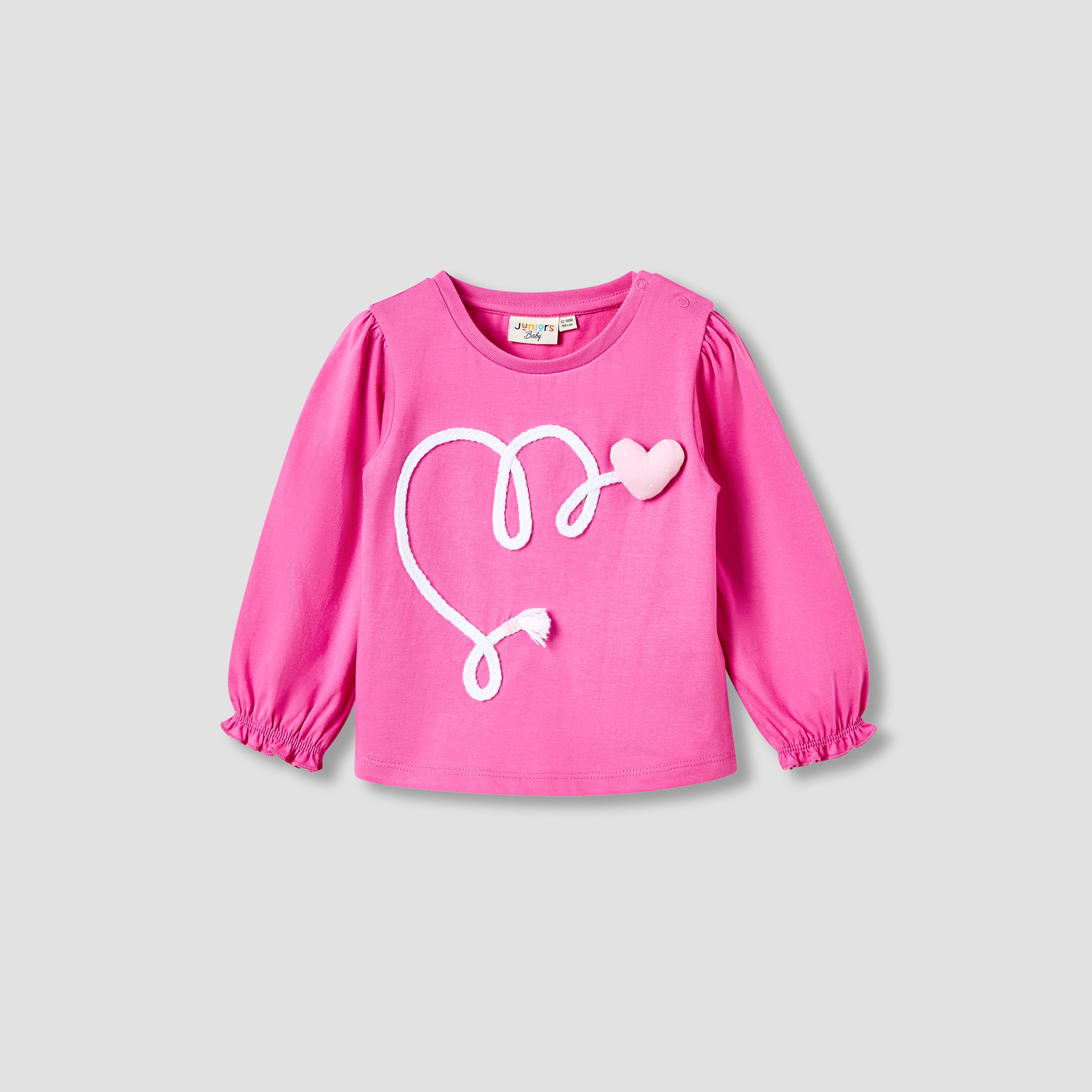 Juniors Girls Round Neck T-shirt - Cotton - Long Sleeves-baby-girls-clothing-multipacks-image-2