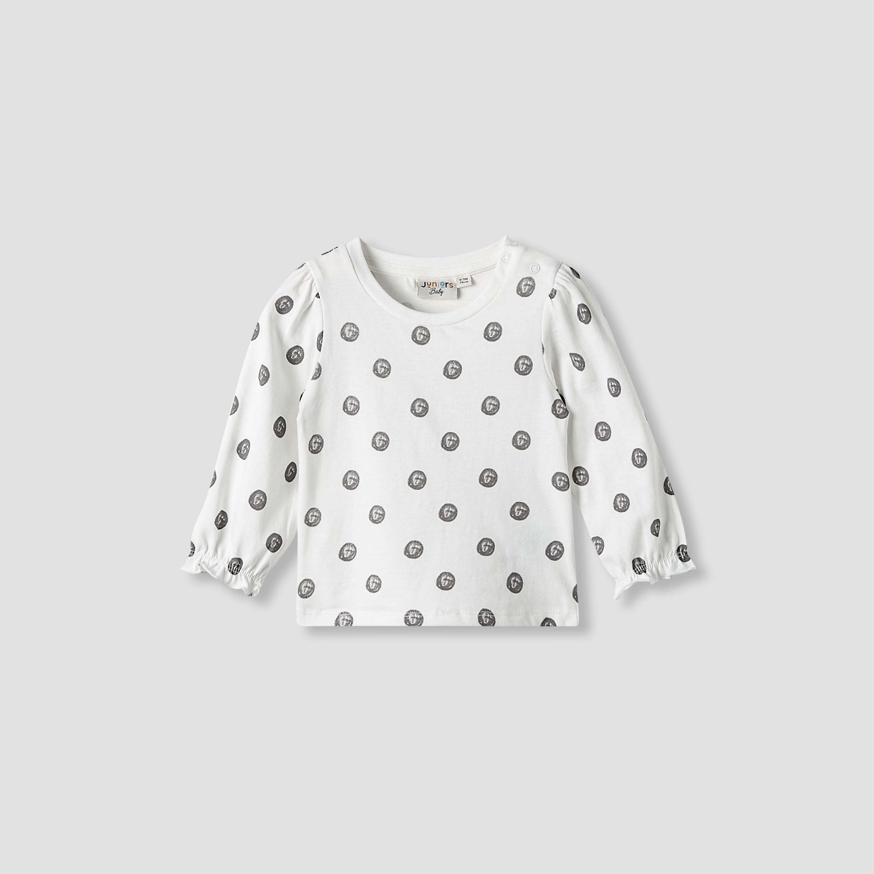 Juniors Girls Round Neck T-shirt with Snap Button Closure - Cotton - Long Sleeves - Set of 3-baby-girls-clothing-setsandcoords-image-3
