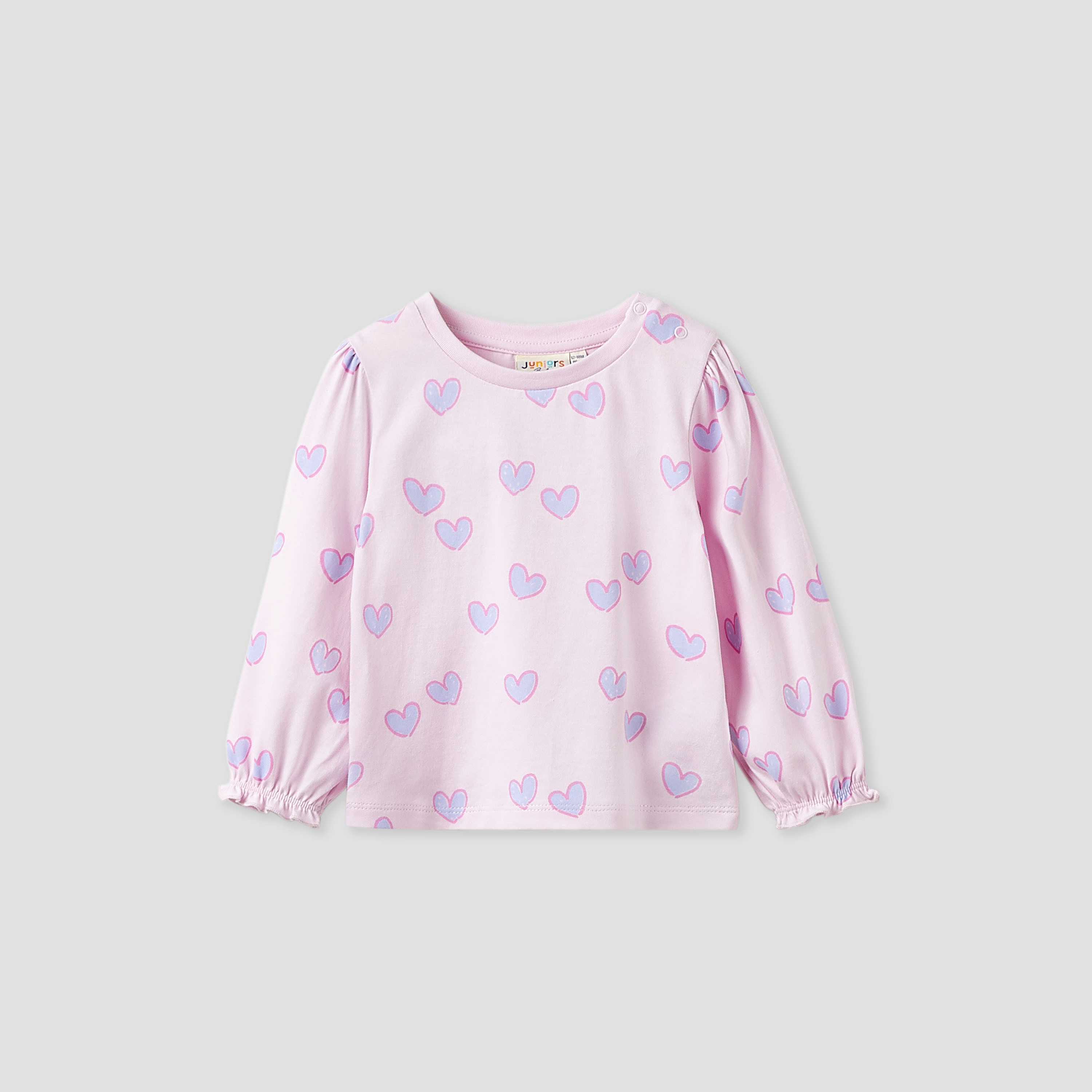 Juniors Girls Crew Neck T-shirt with Assorted Print - Cotton - Long Sleeves - Set of 3-baby-girls-clothing-tshirts-image-3