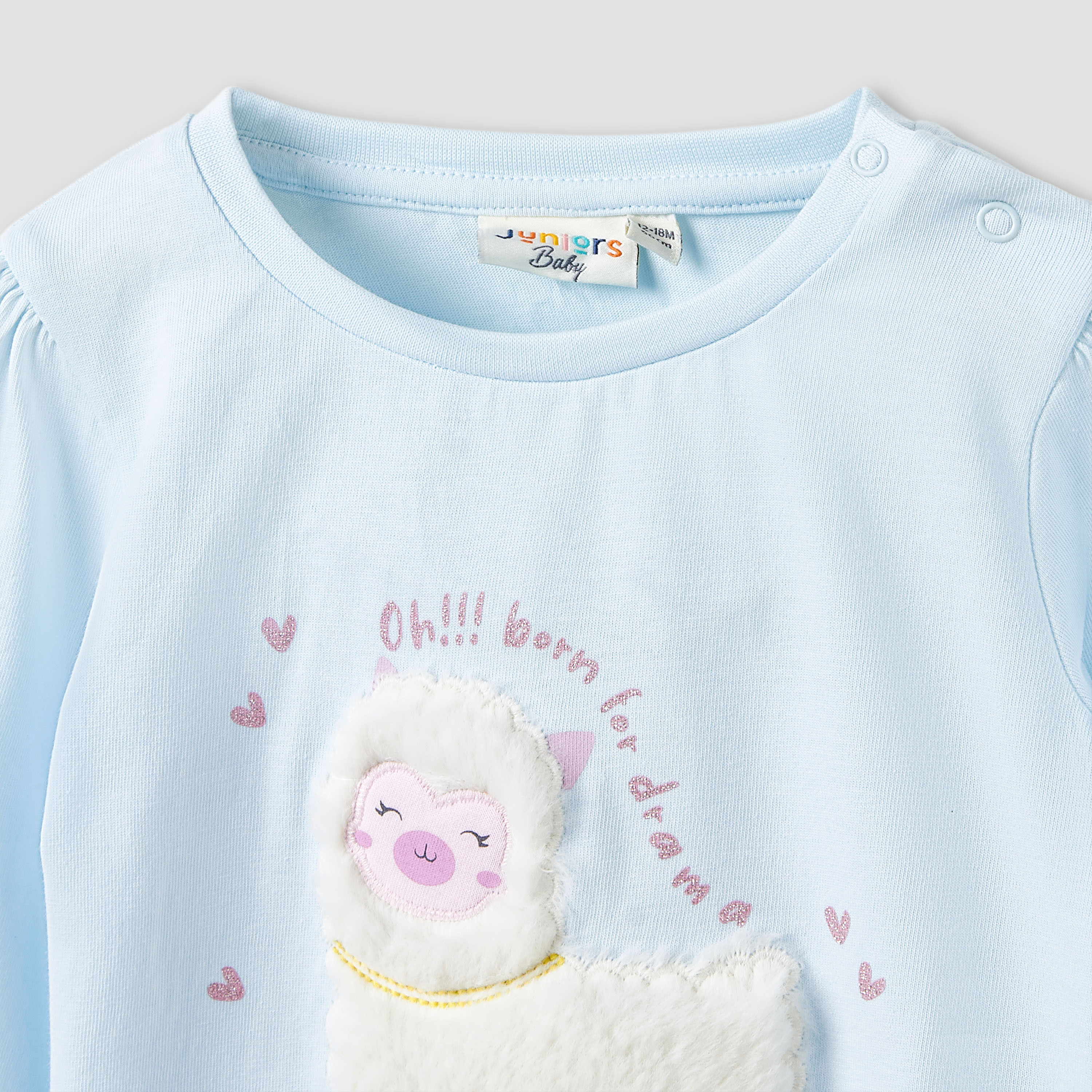 Juniors Girls Crew Neck T-shirt with Assorted Print - Cotton - Long Sleeves - Set of 3-baby-girls-clothing-tshirts-image-5