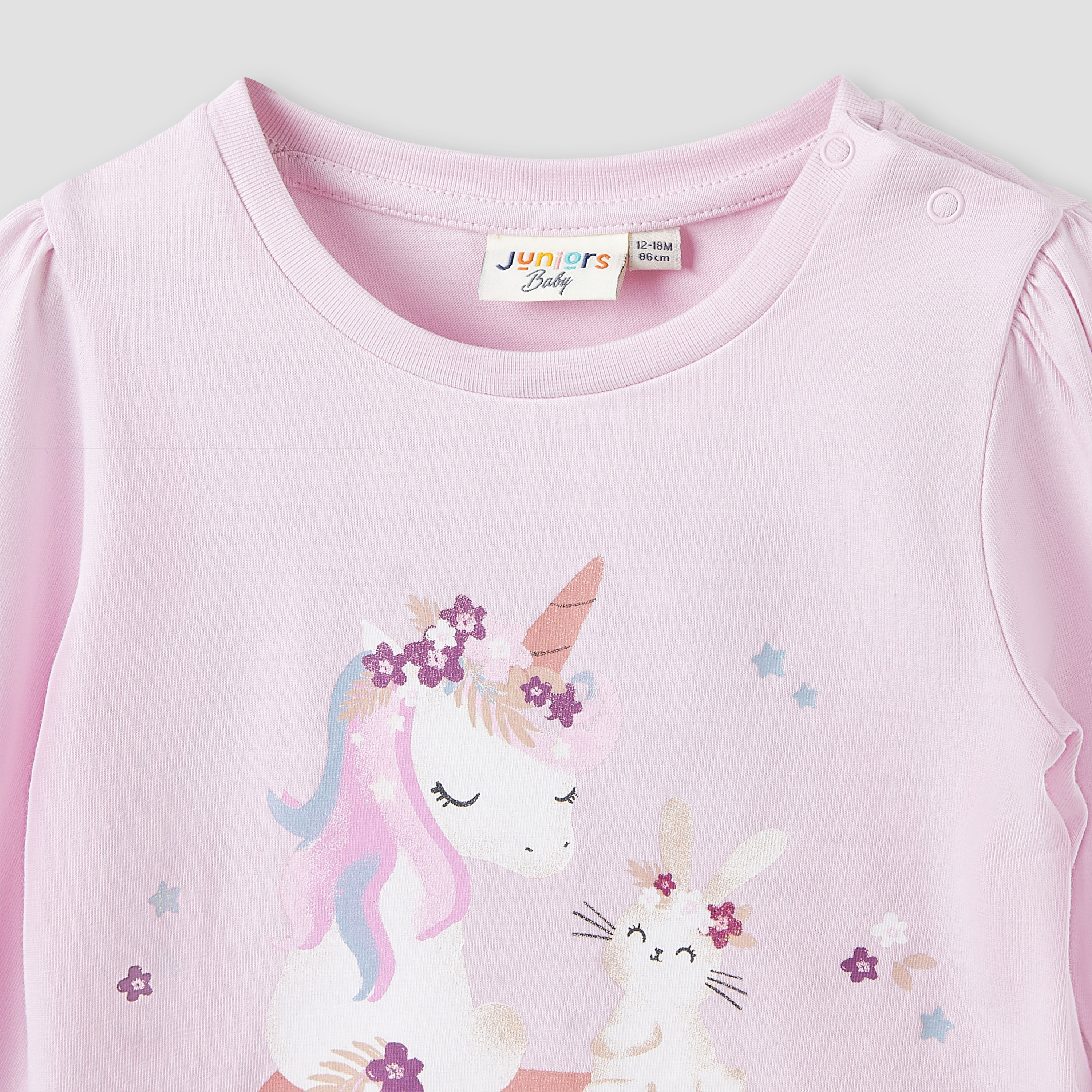 Juniors Girls Crew Neck T-shirt with Assorted Print - Cotton - Long Sleeve - Set of 3-baby-girls-clothing-tshirts-image-5