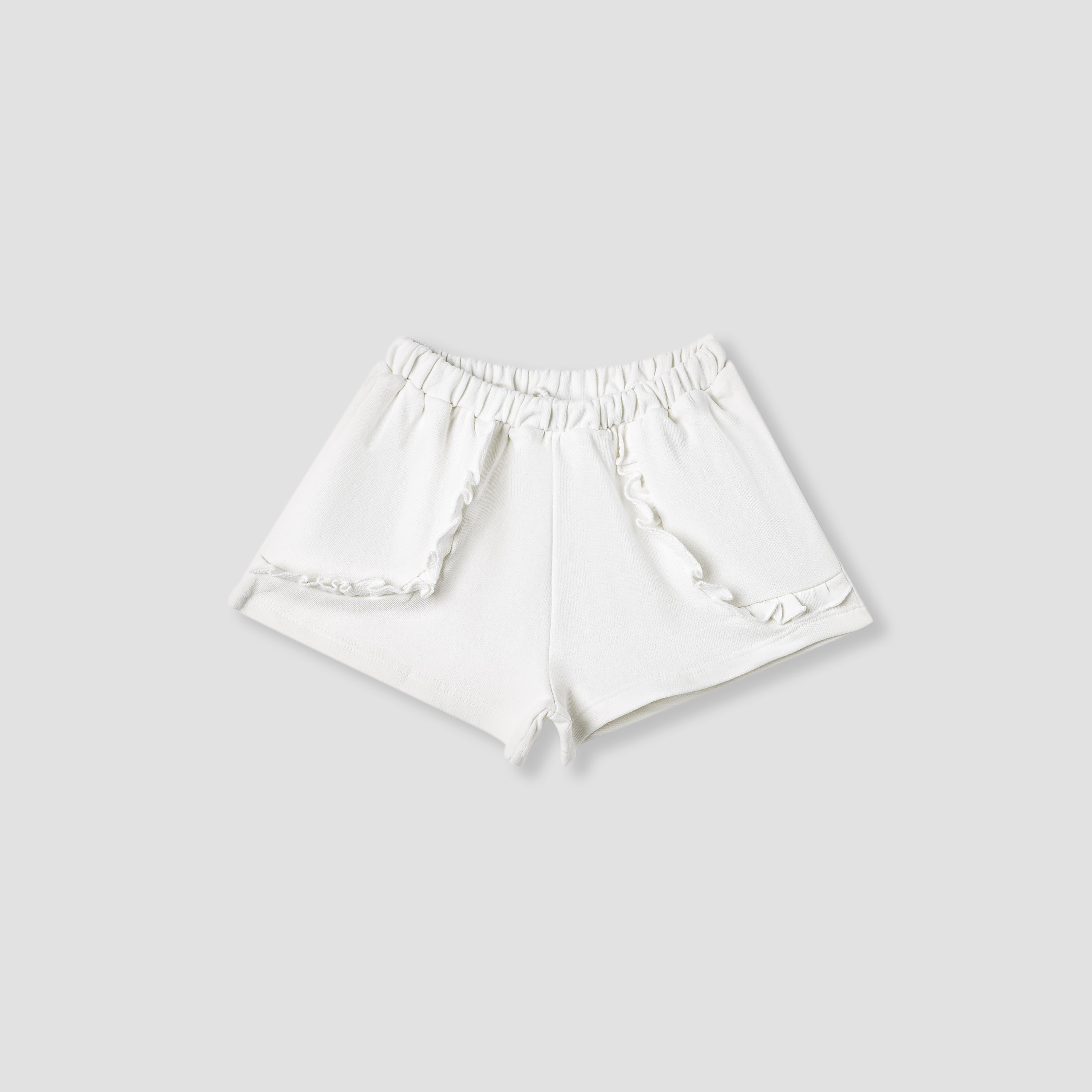 Juniors Solid Shorts with Elasticated Waistband-baby-girls-clothing-bottoms-shorts-image-1