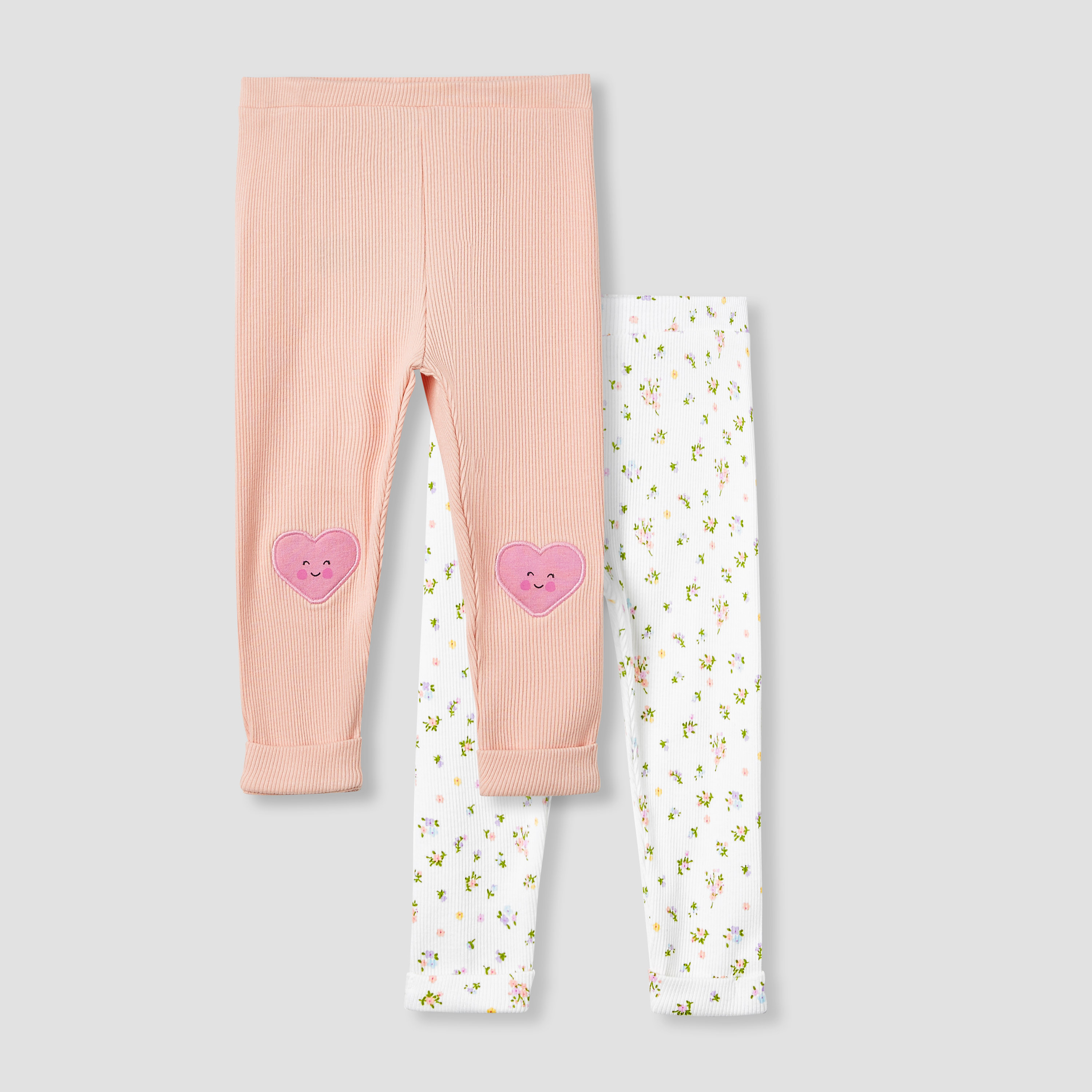Juniors Assorted Ribbed Leggings - Set of 2-baby-girls-clothing-bottoms-leggings-image-1