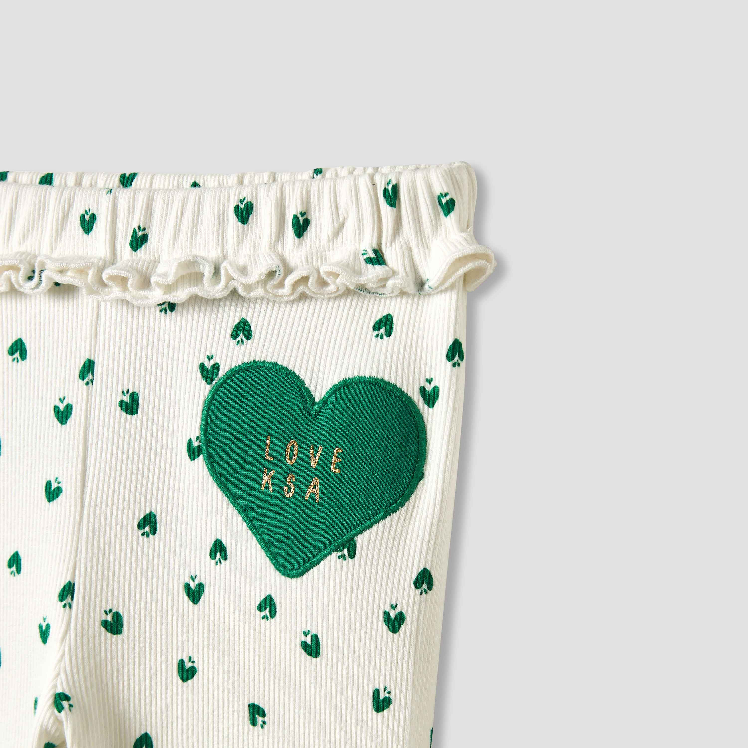 بنطلون ليقنز بطبعات اليوم الوطني السعودي للبنات من جونيورز - قطن - خصر مطاطي-baby-girls-clothing-bottoms-leggings-image-3