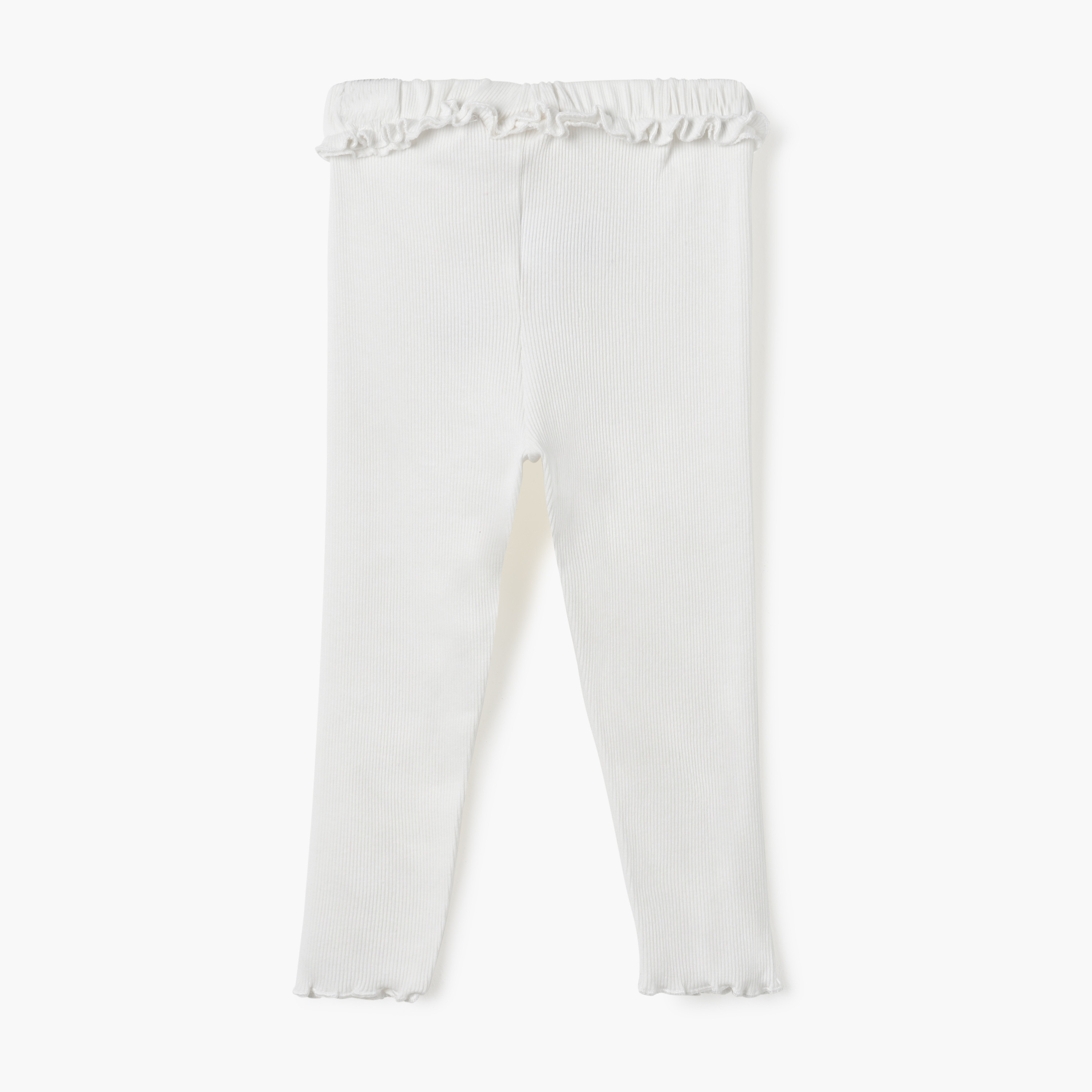 بنطلون ليقنز مضلّع بخصر كشكش وحافة خس من جونيورز-baby-girls-clothing-bottoms-leggings-image-2