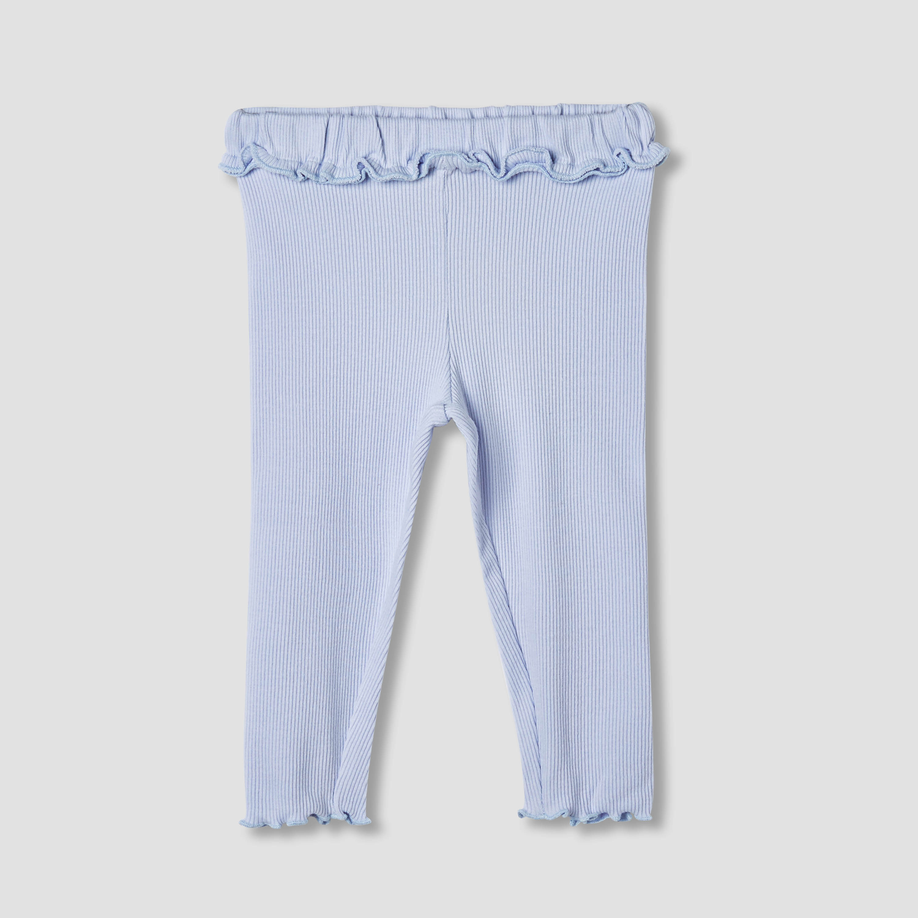 Juniors Ribbed Leggings with Elasticated Waistband-baby-girls-clothing-bottoms-leggings-image-1