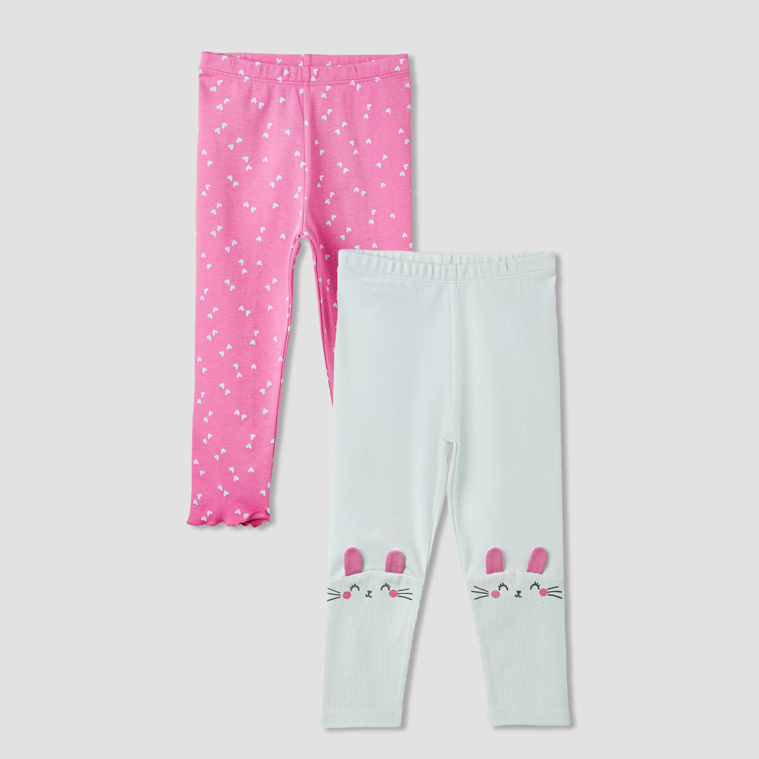 Juniors Assorted Leggings with Elasticated Waistband - Set of 2-baby-girls-clothing-bottoms-leggings-image-1
