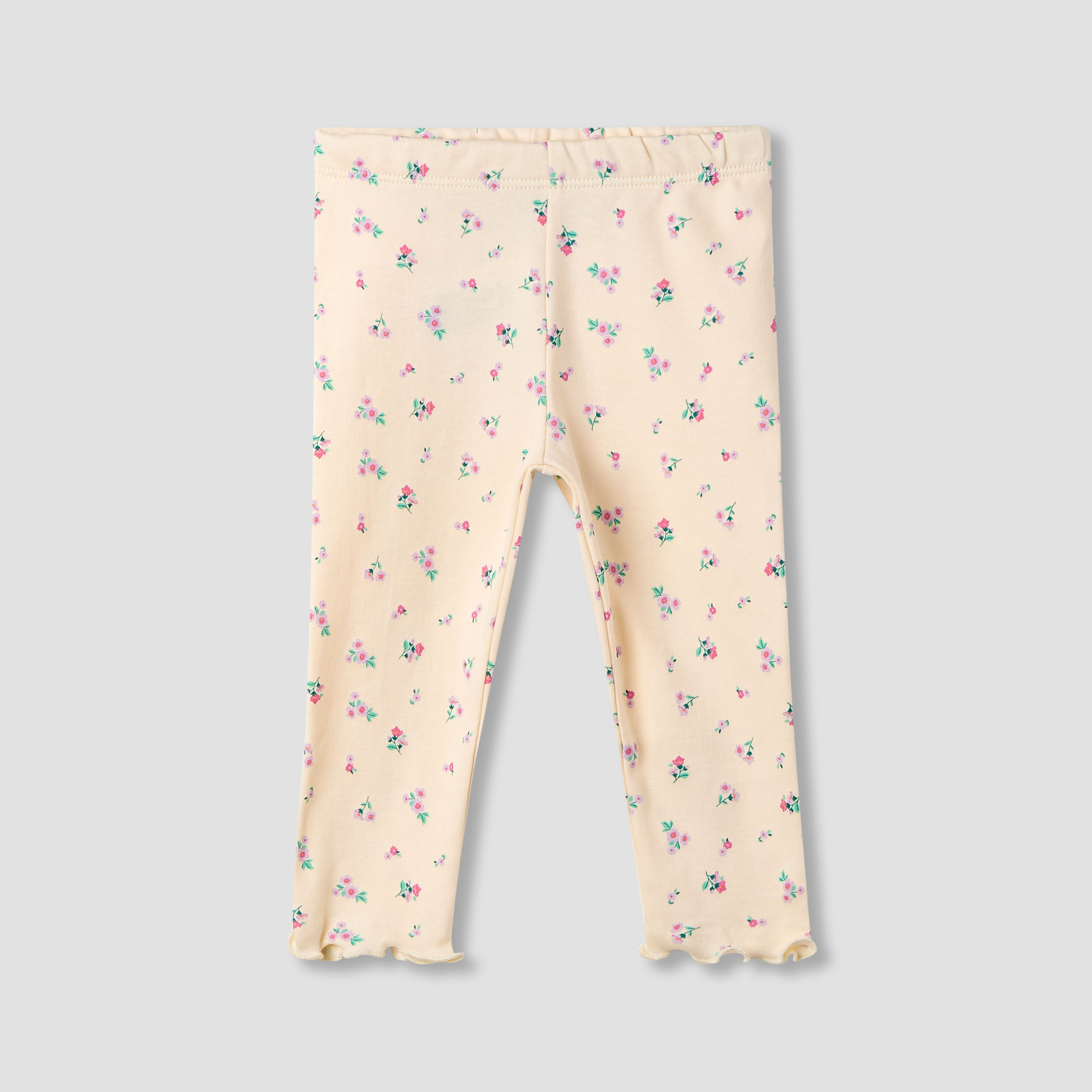 Juniors Floral Print Leggings with Elasticated Waistband - Set of 2-baby-girls-clothing-bottoms-leggings-image-3