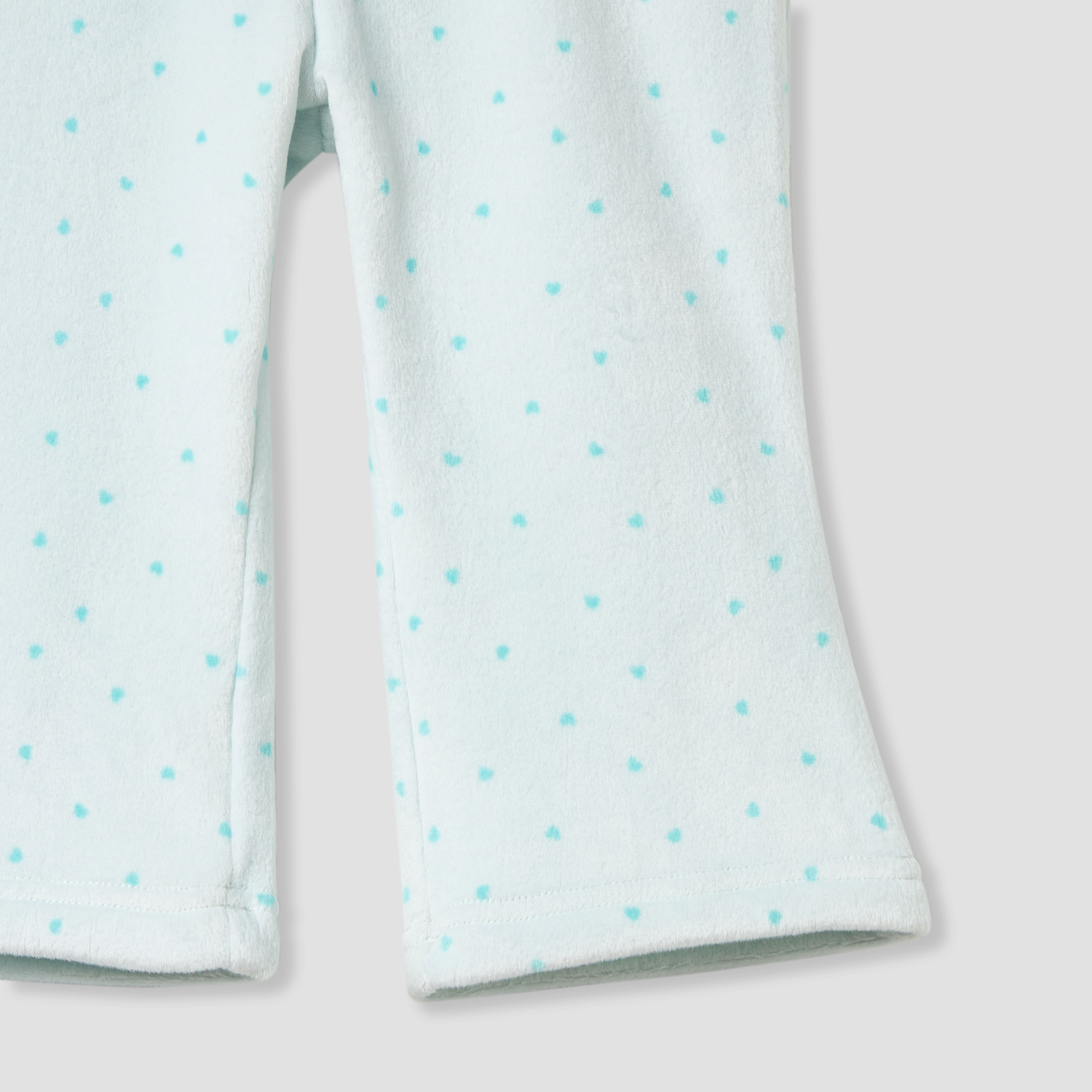 Juniors Heart Print Fleece Leggings with Elasticated Waistband-baby-girls-clothing-bottoms-leggings-image-4