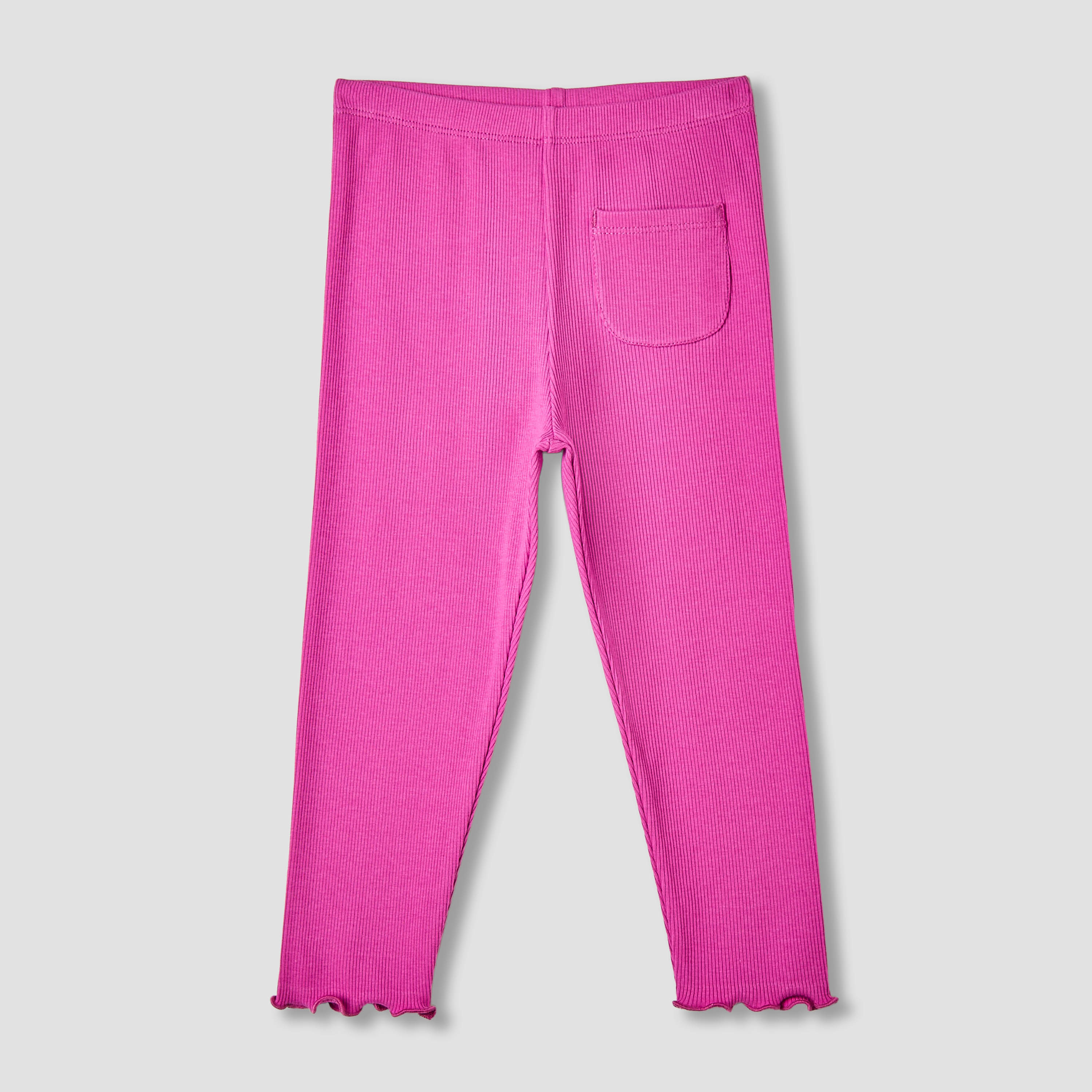 Juniors Ribbed Leggings with Elasticated Waistband-baby-girls-clothing-bottoms-leggings-image-2
