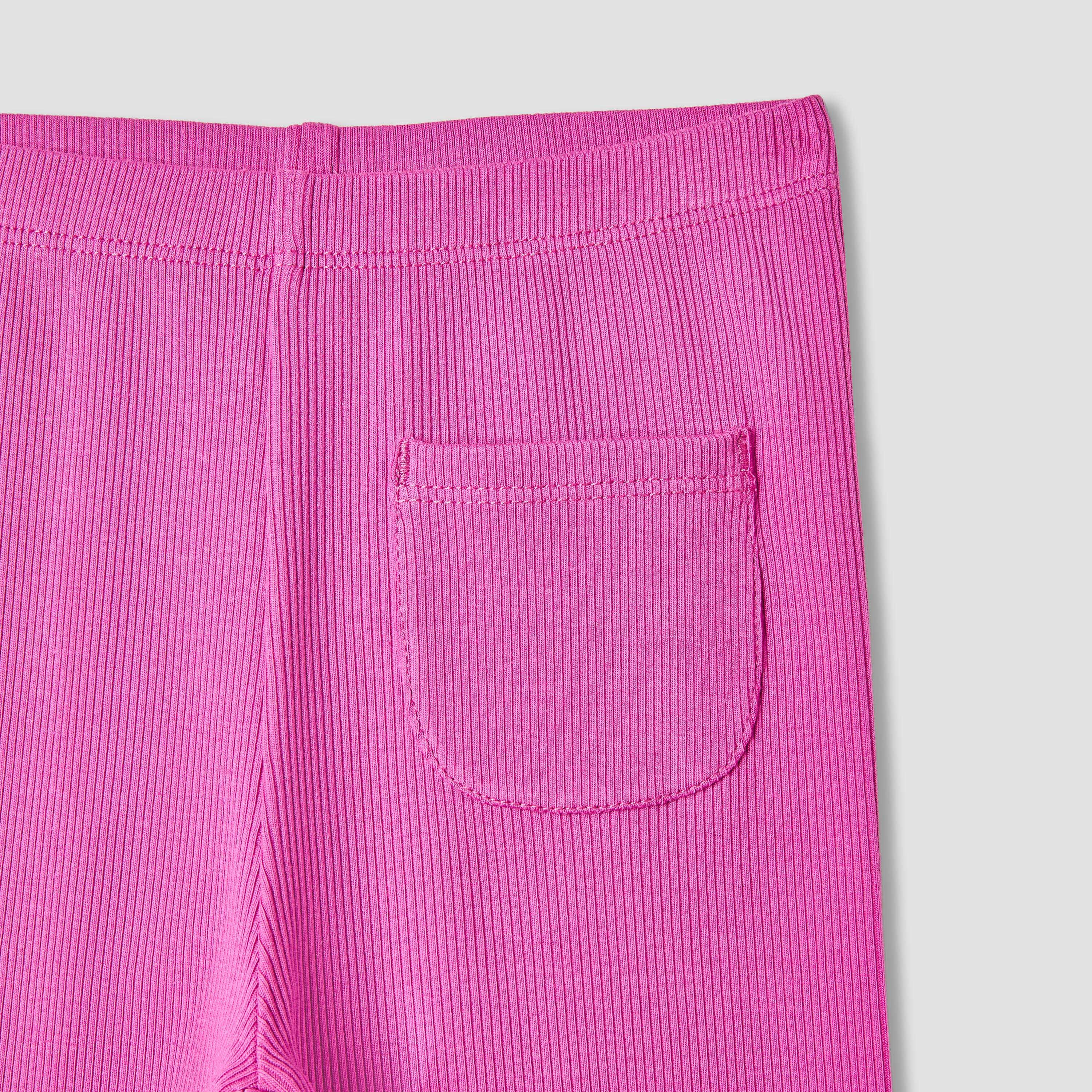 Juniors Ribbed Leggings with Elasticated Waistband-baby-girls-clothing-bottoms-leggings-image-3