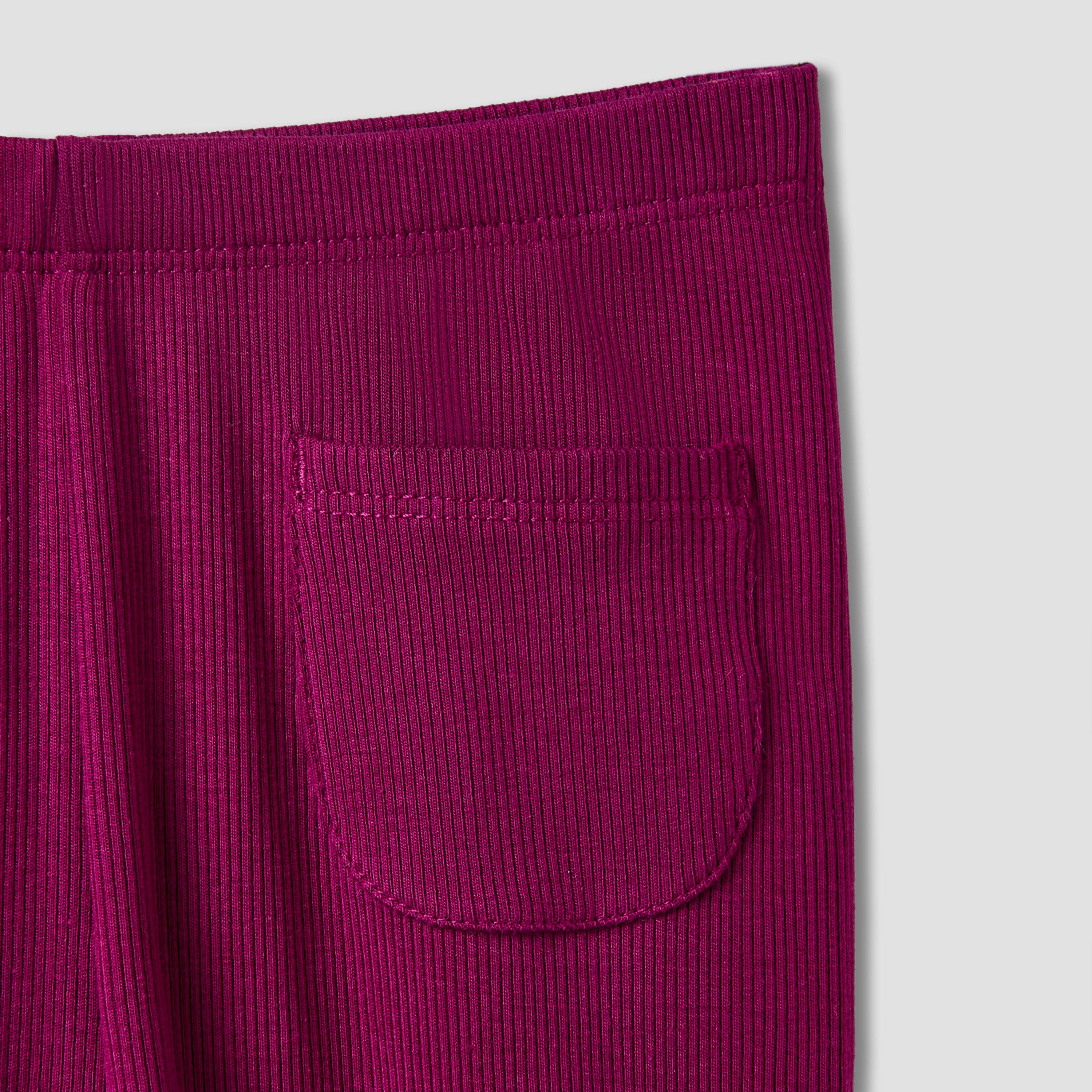 Juniors Girls Leggings with Ribbed Texture - Cotton - Elasticated-baby-girls-clothing-bottoms-leggings-image-3