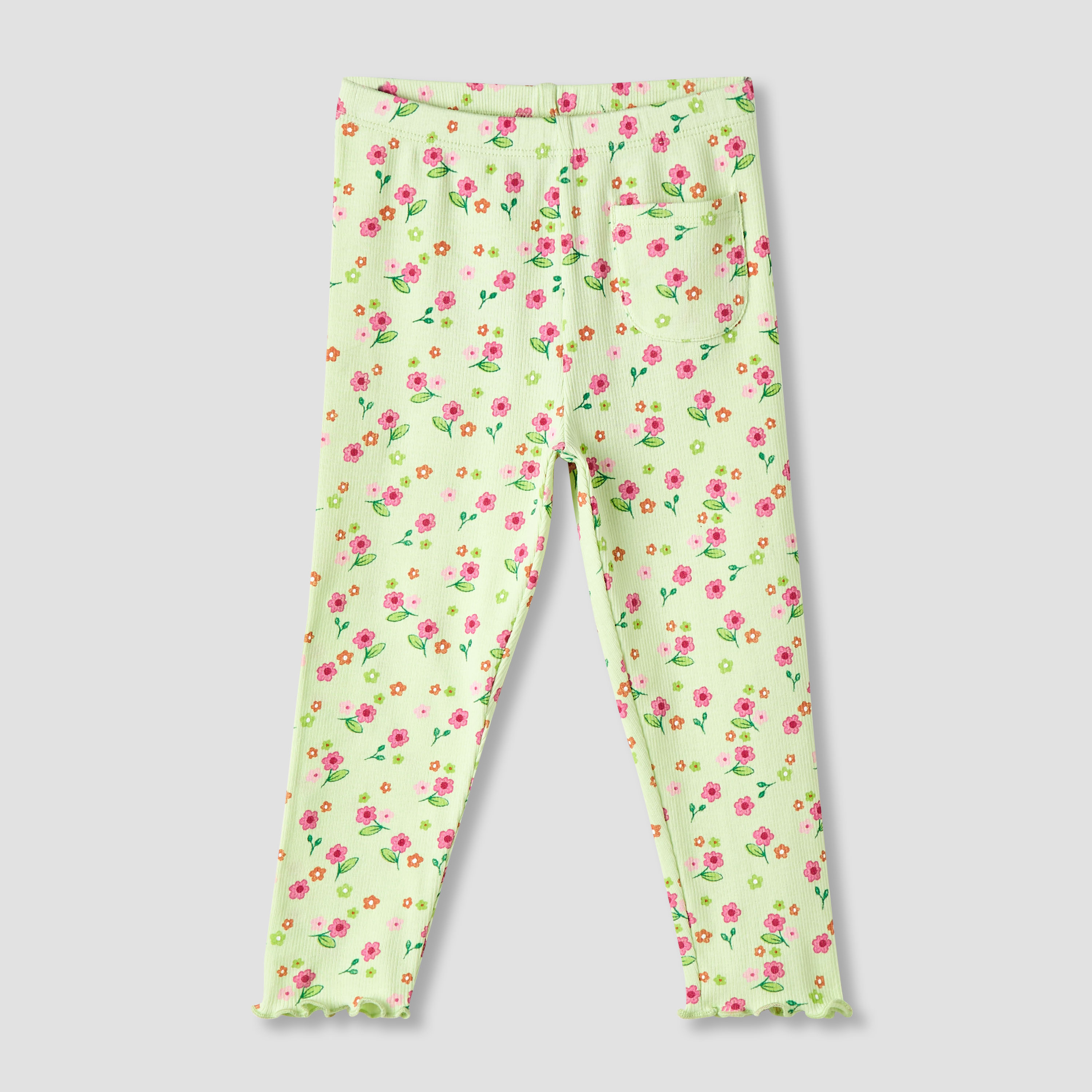 Juniors Girls Leggings with Floral Print - Elasticated Waist-baby-girls-clothing-bottoms-leggings-image-1
